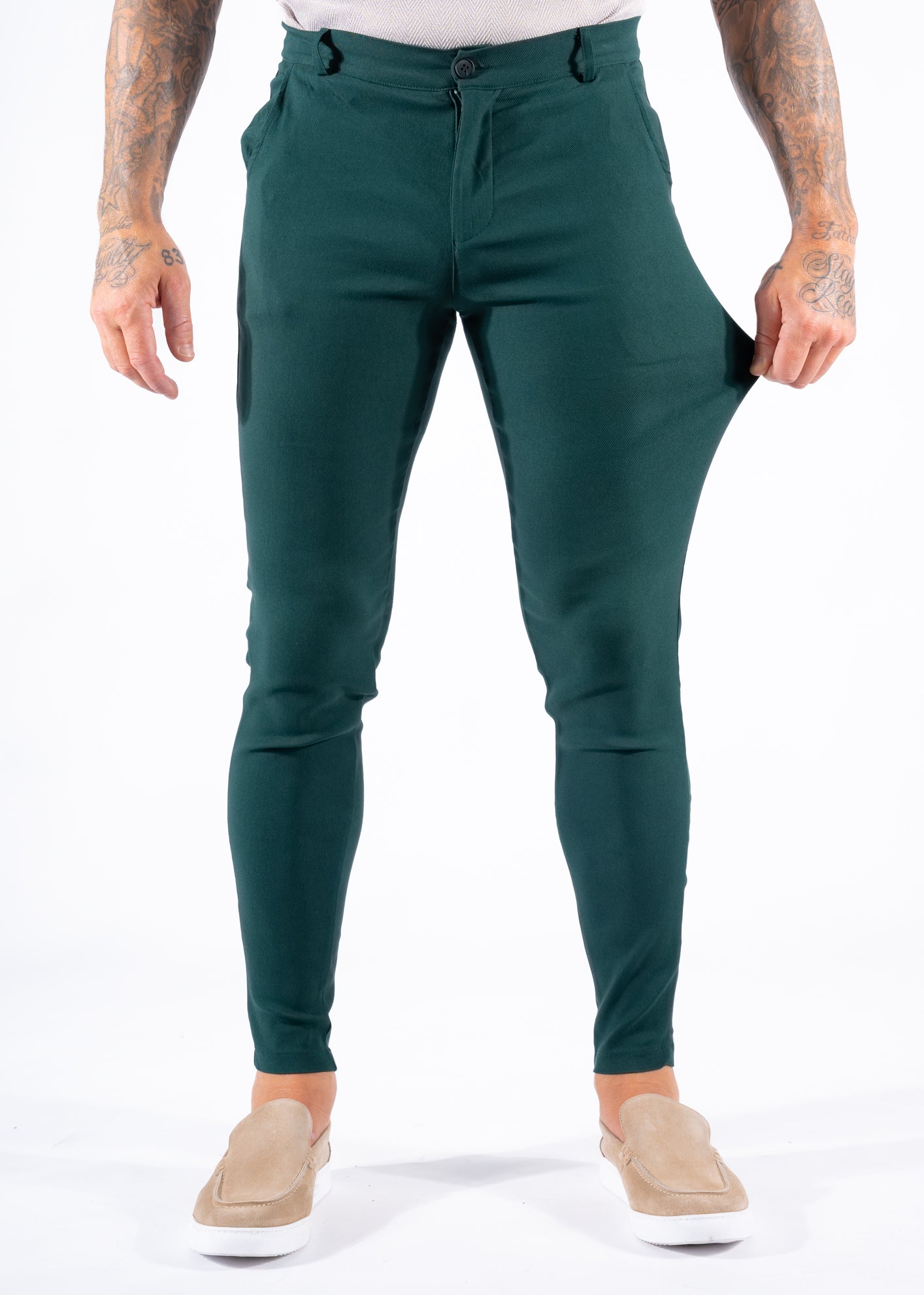 Super stretch pantalon forest green