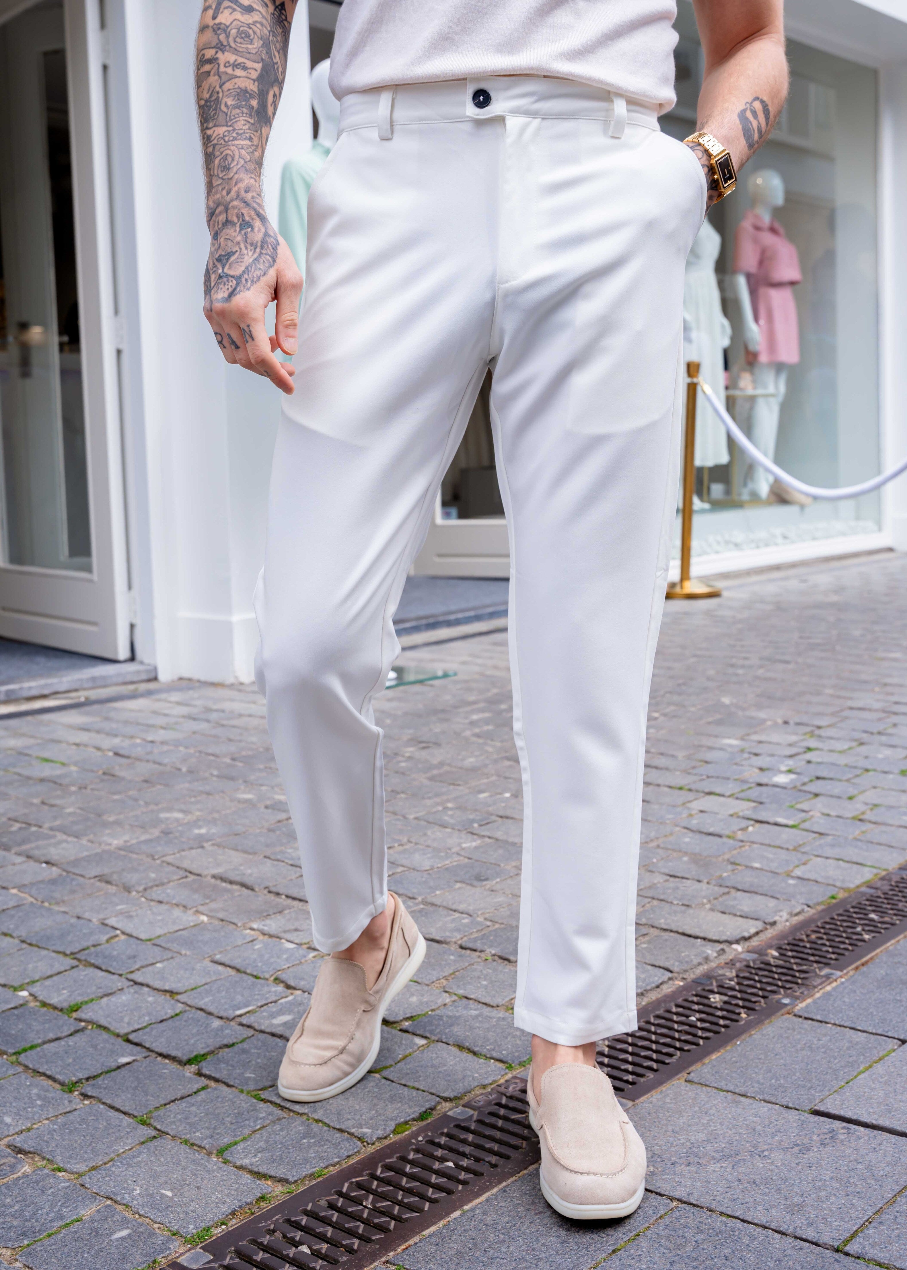 Pantalon Athene straight fit white