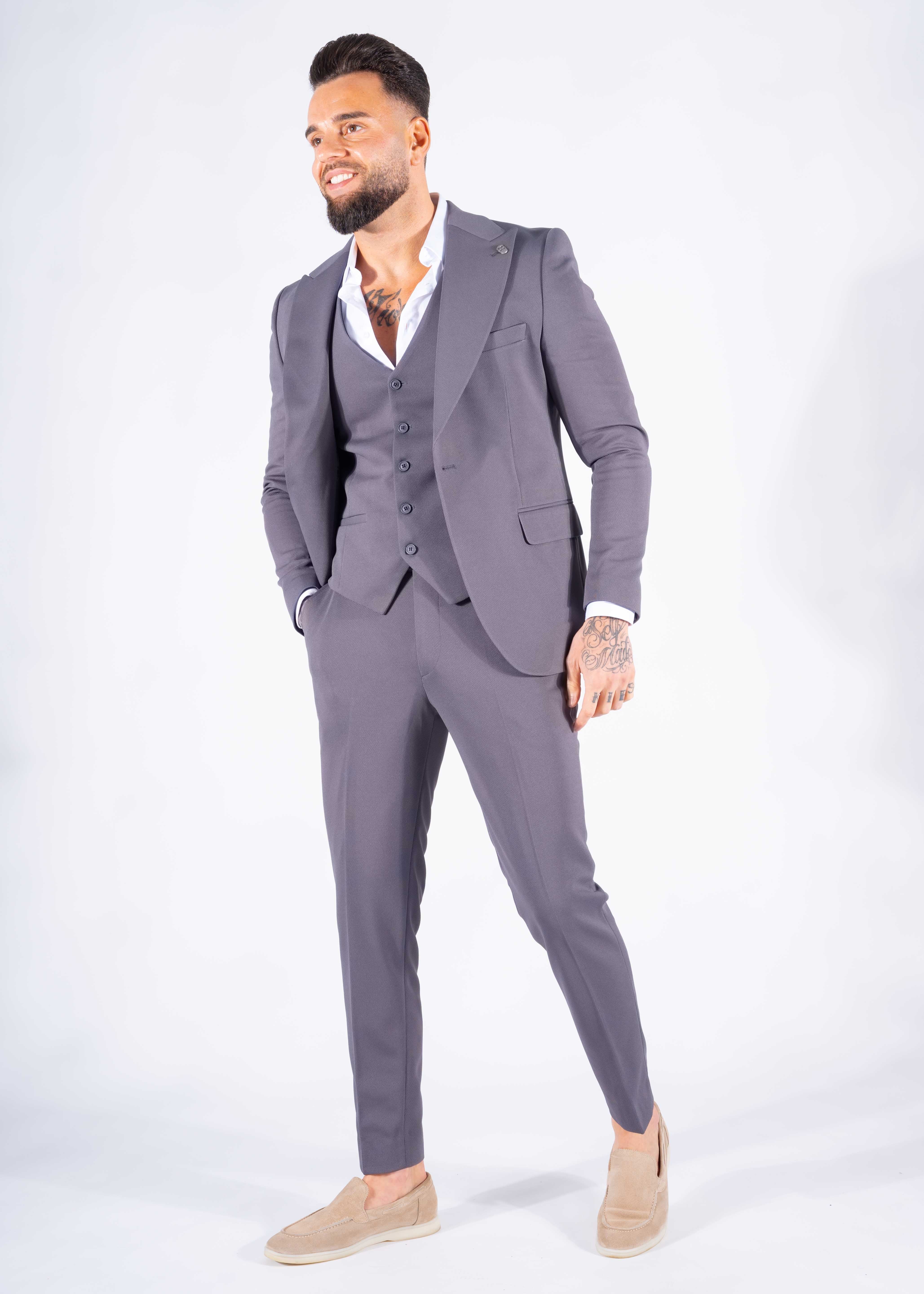 Suit three piece Havana dark grey