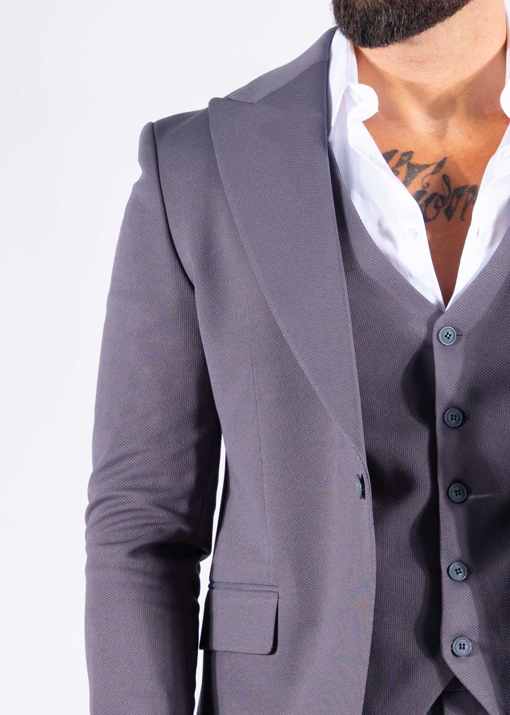 Suit three piece Havana dark grey