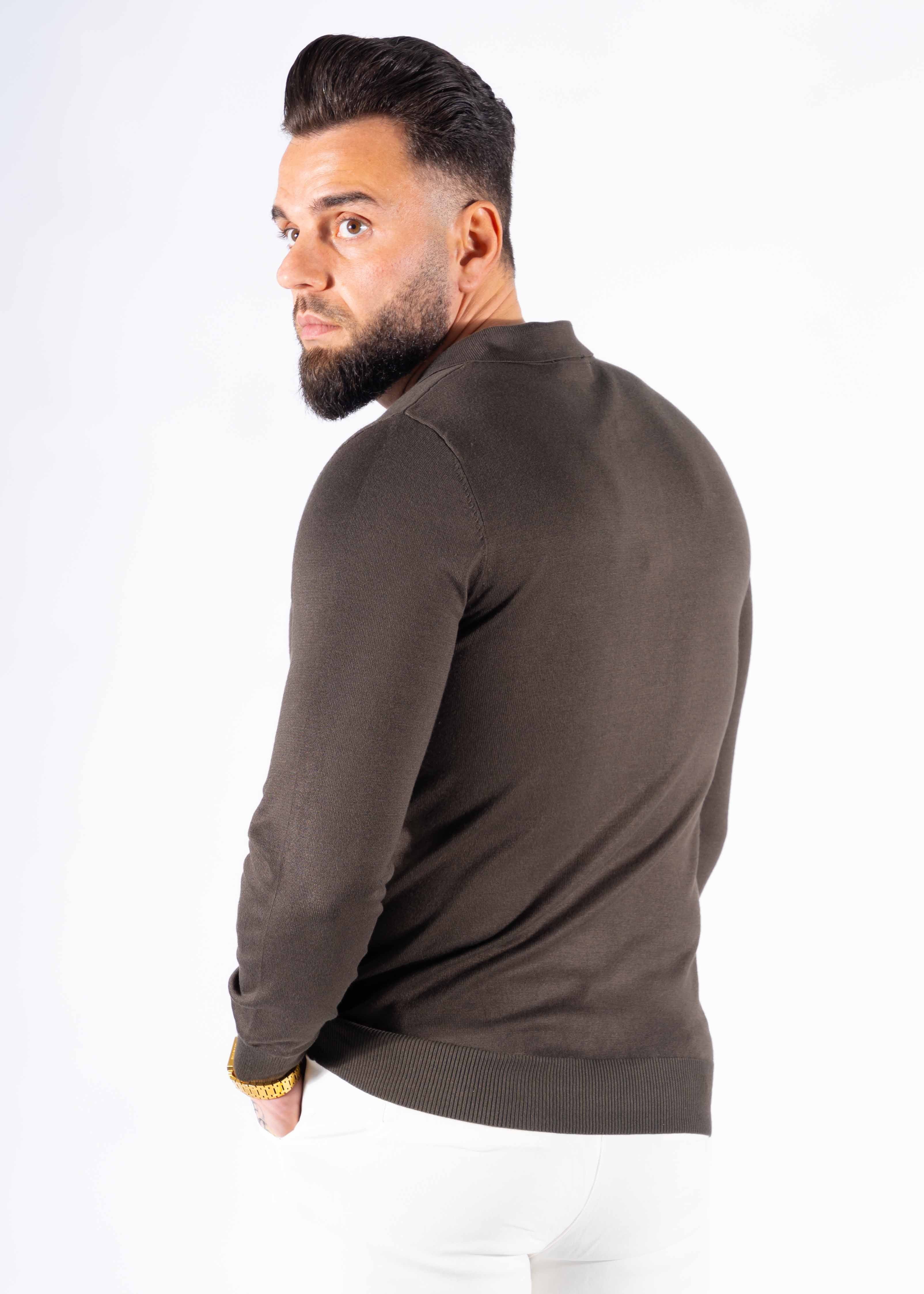 Polo knitwear long sleeve khaki