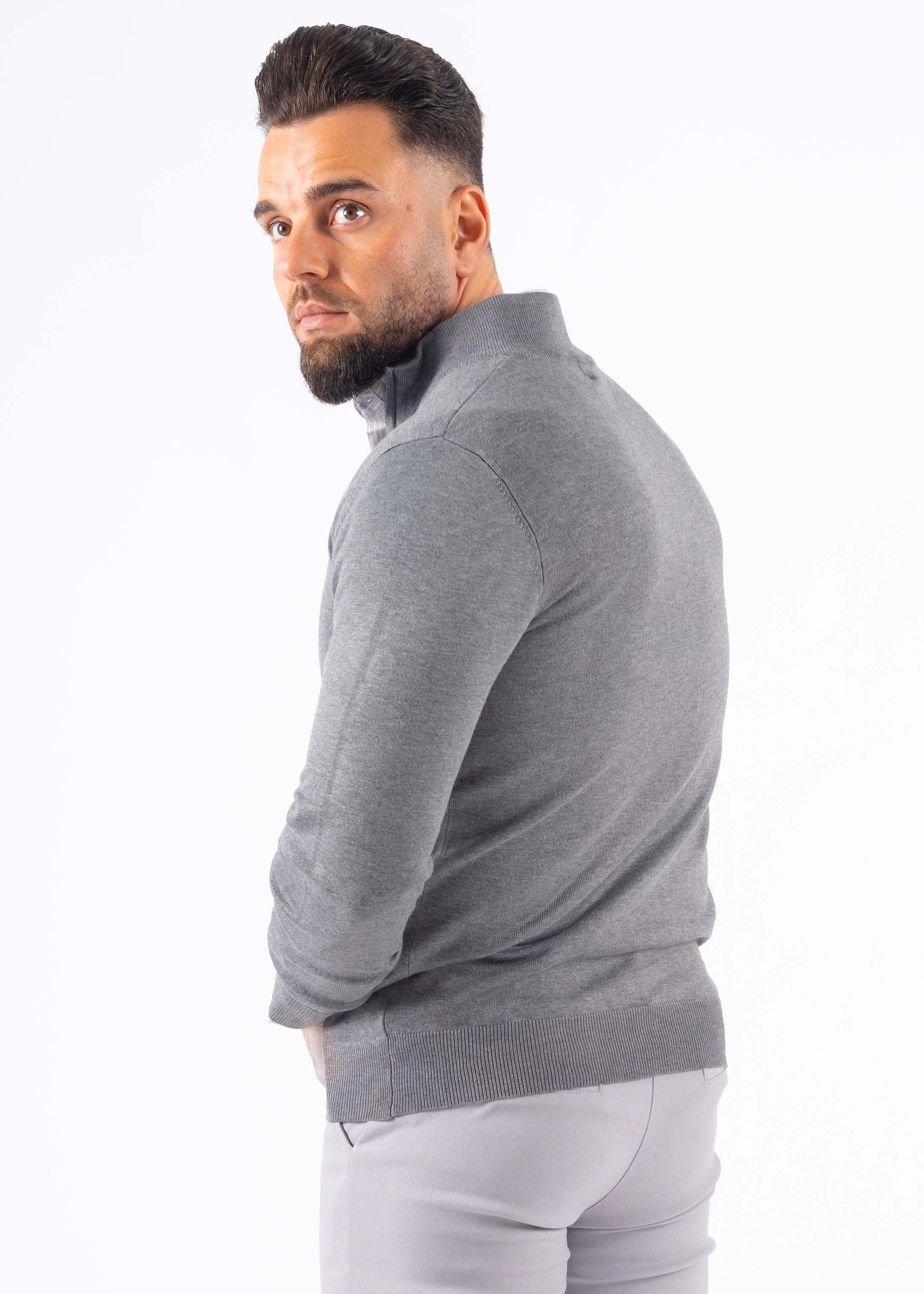 Cardigan zipper knitwear grey