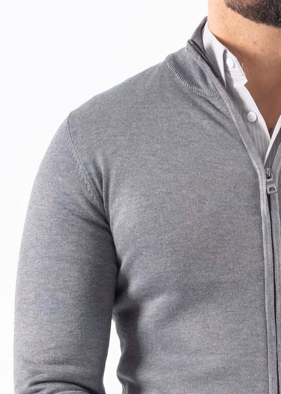 Vest zipper knitwear light grey