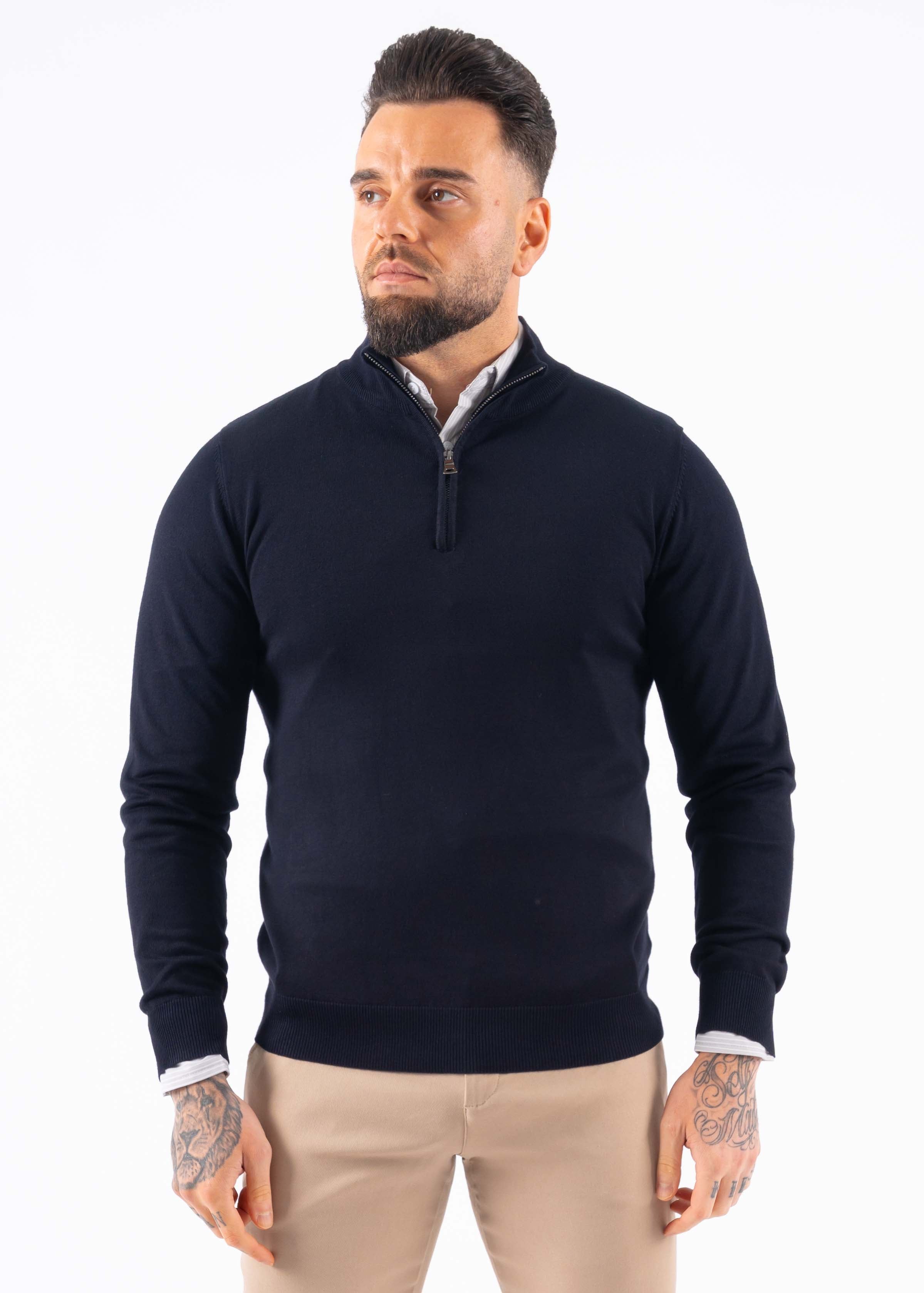 Sweater zipper navy blue