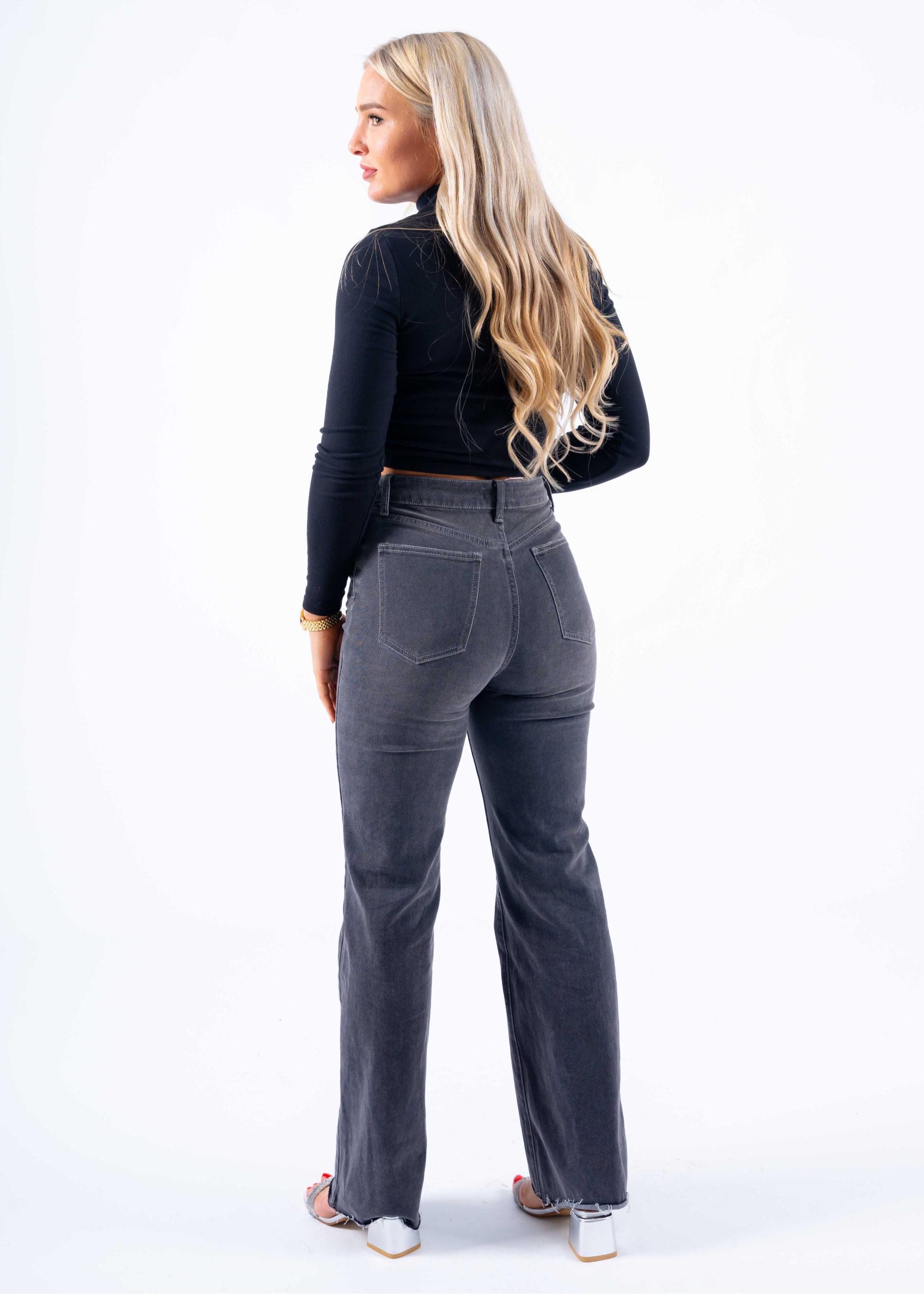 Straight leg jeans stretch dark grey