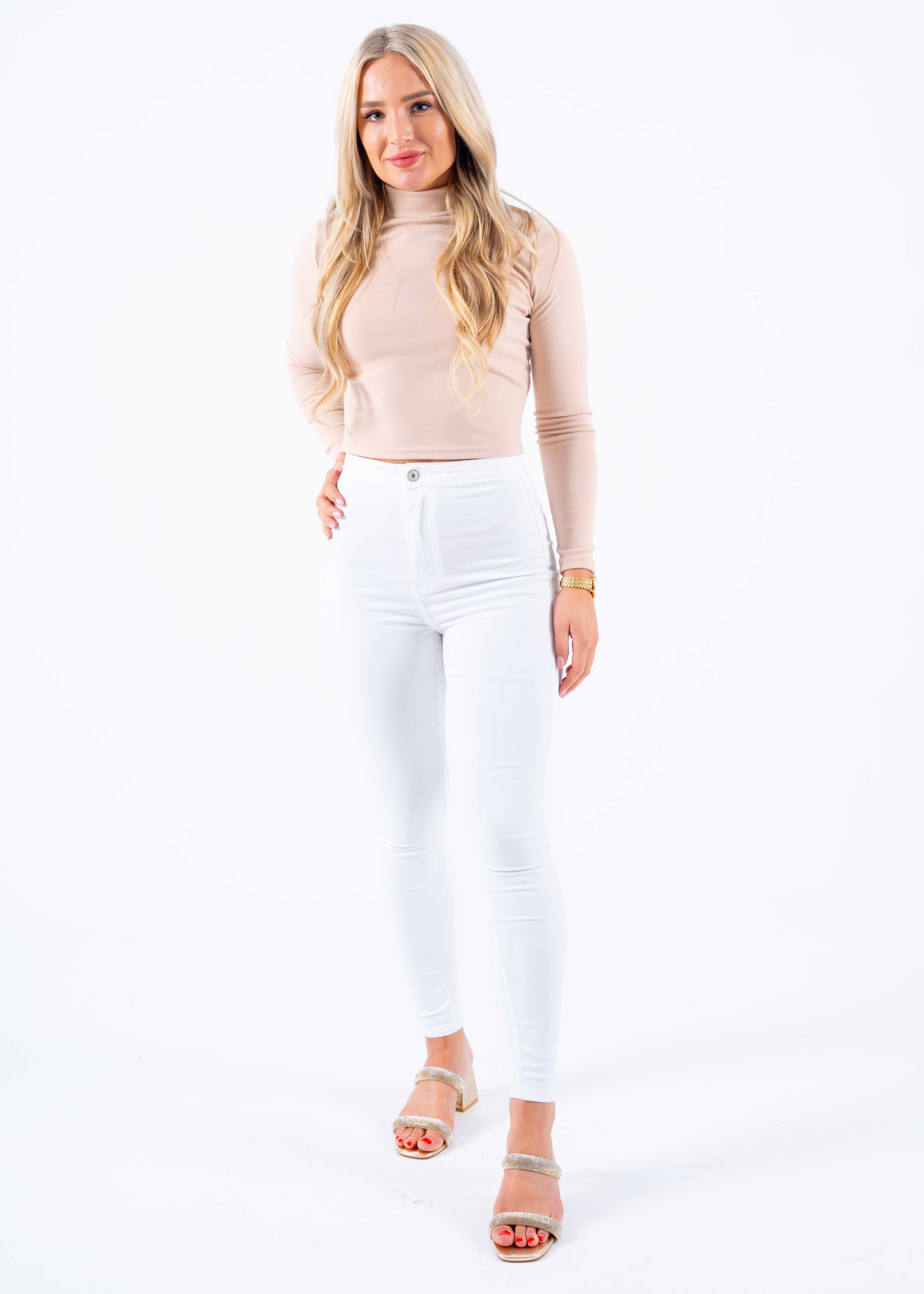 Skinny jeans stretch white