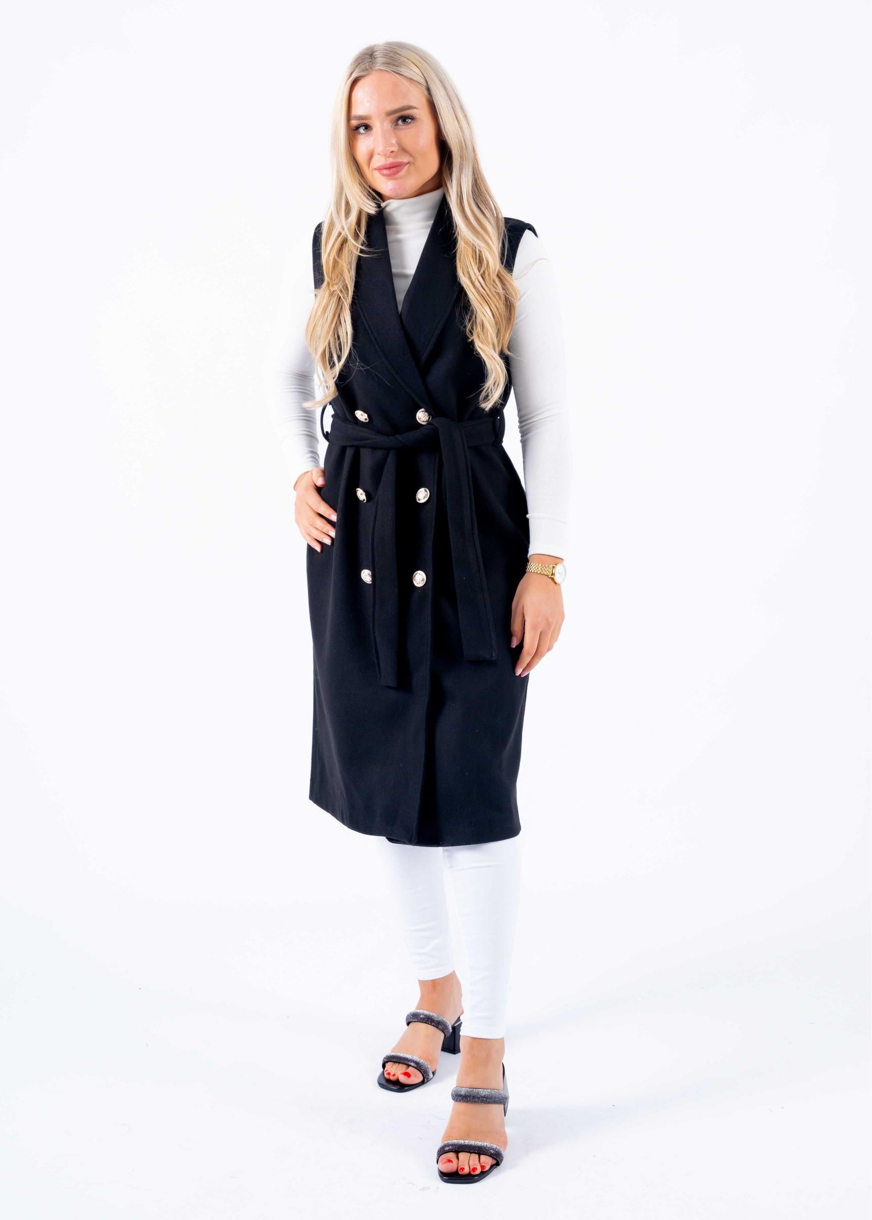 Sleeveless trenchcoat black