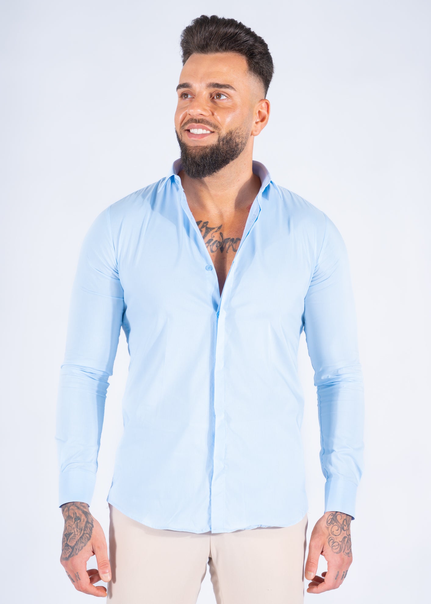 Overhemd Frankie slim fit licht blauw