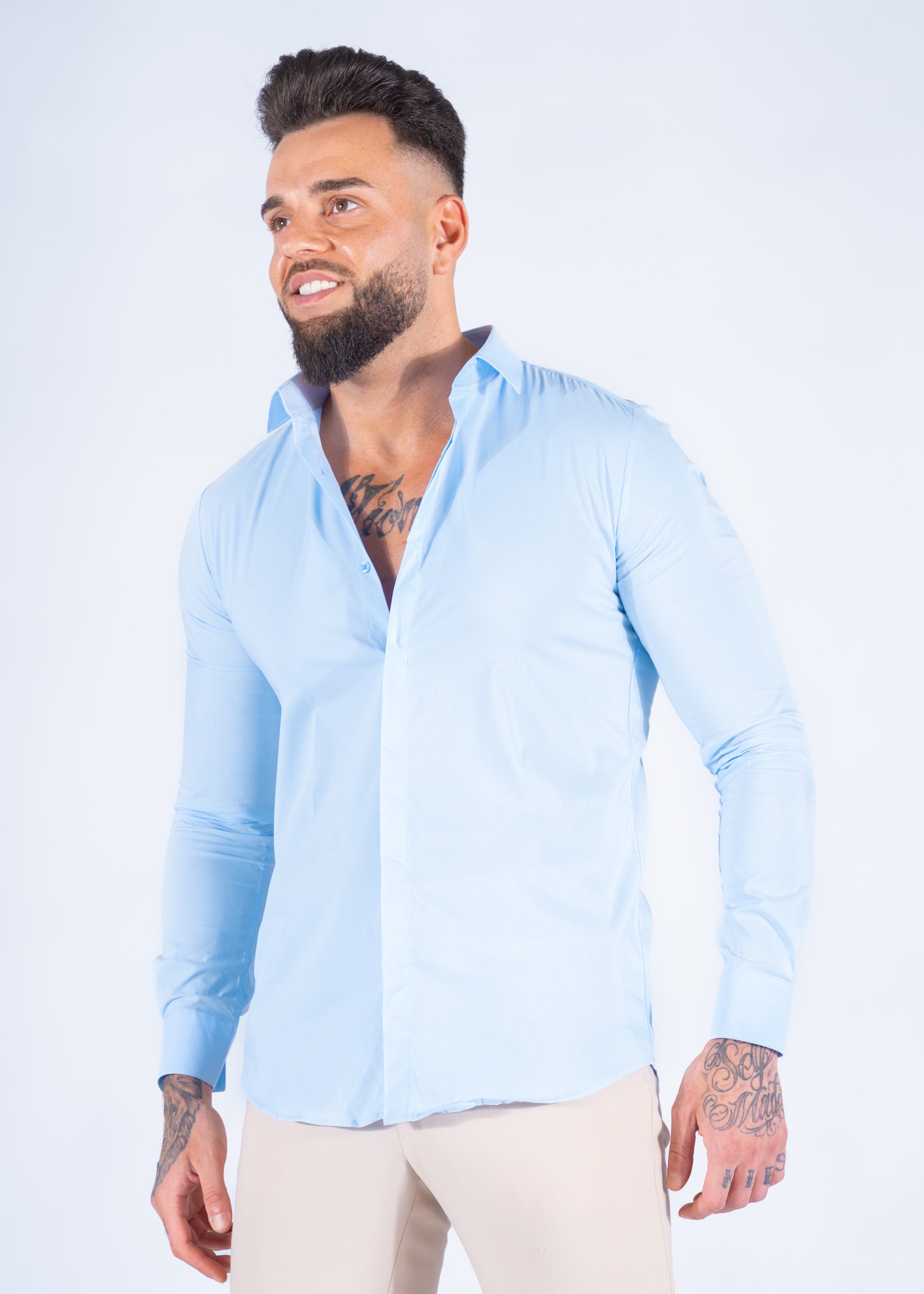 Overhemd Frankie slim fit licht blauw