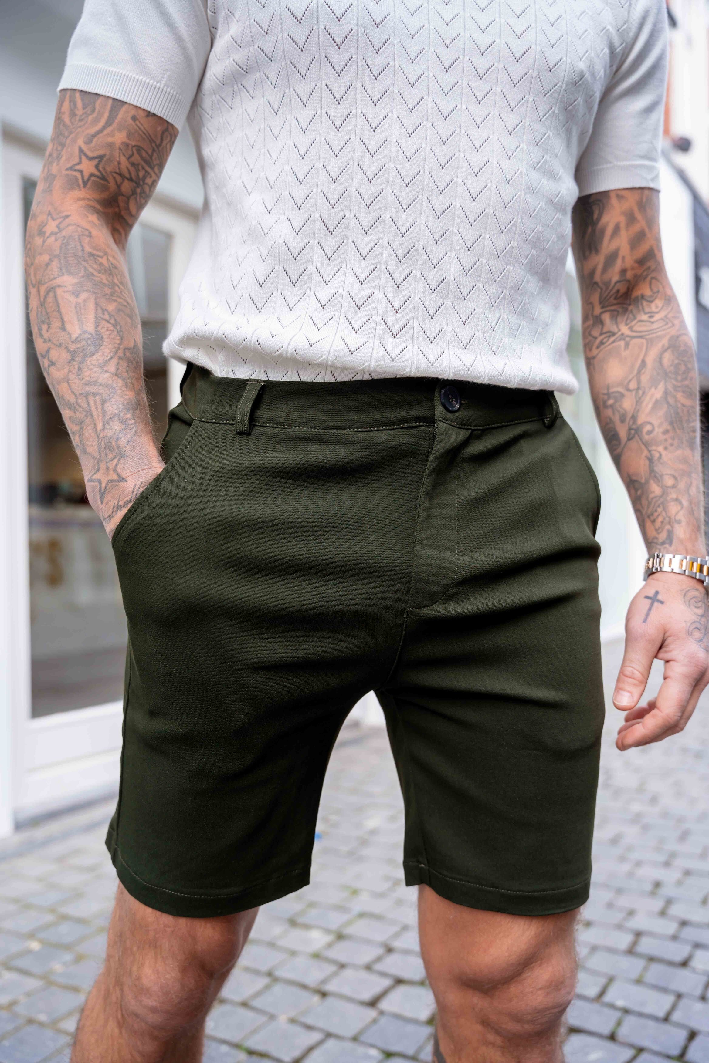 Super stretch chino short khaki