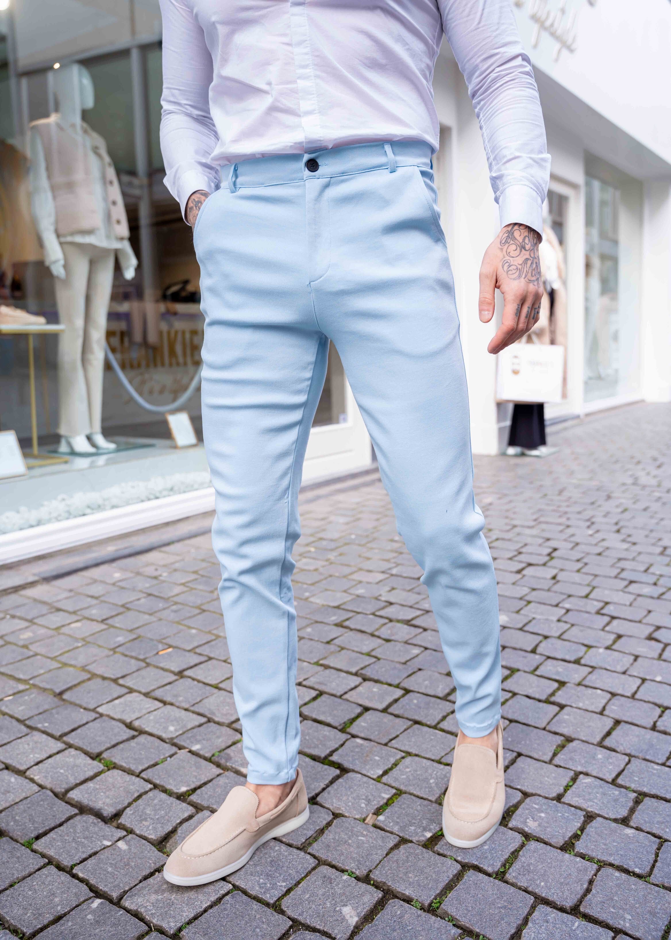 Super stretch pantalon light blue