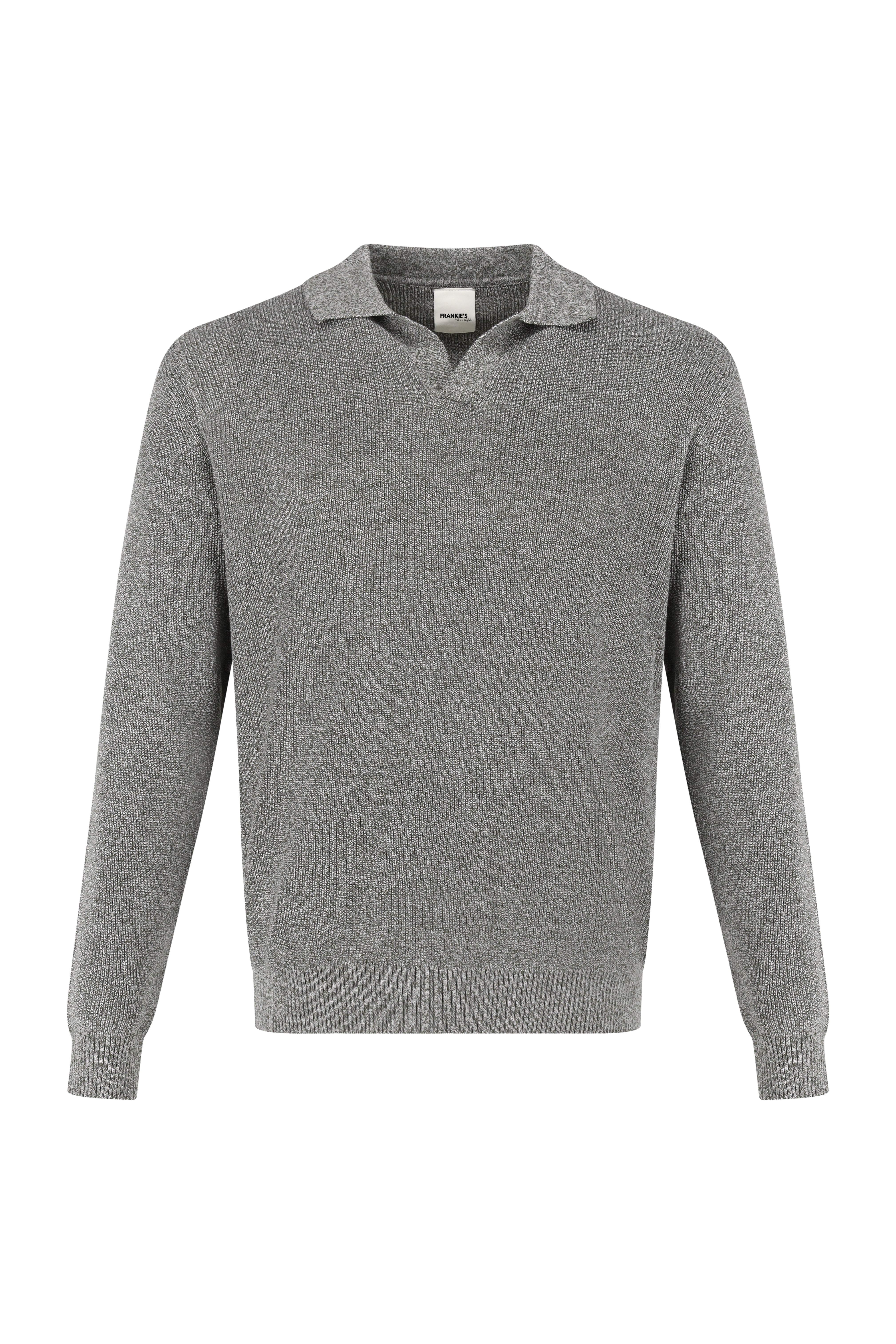 Collar V-Neck Knitwear - Light Grey