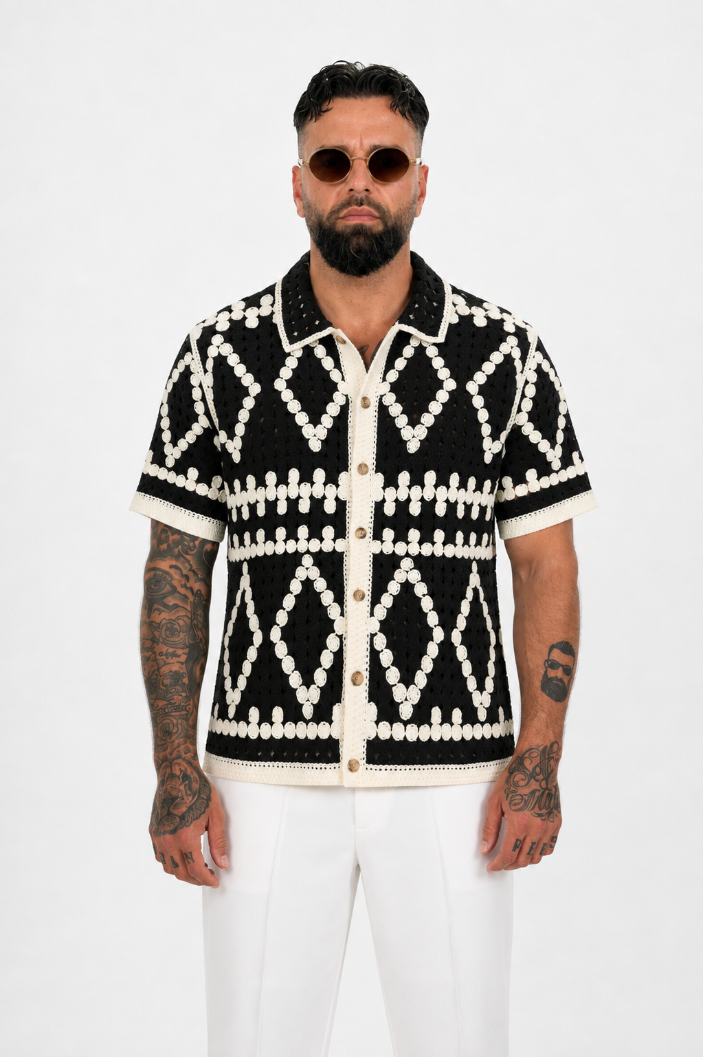 Monaco Crochet Shirt – Black Ivory
