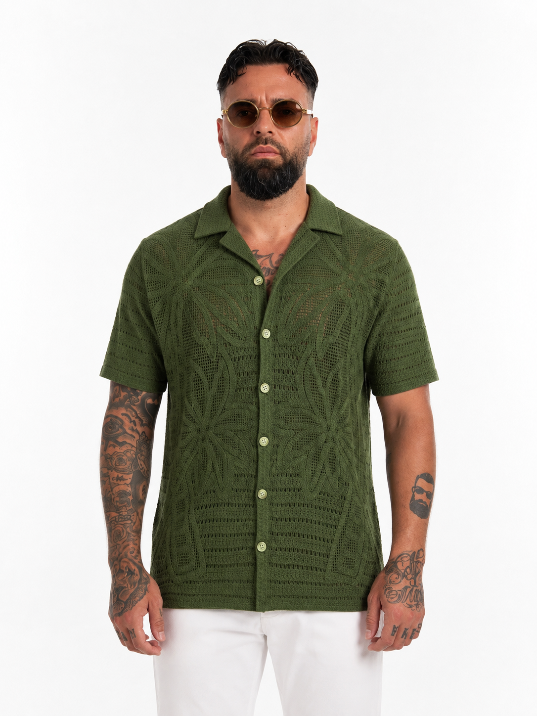 Paros Knitted Shirt Olive Green