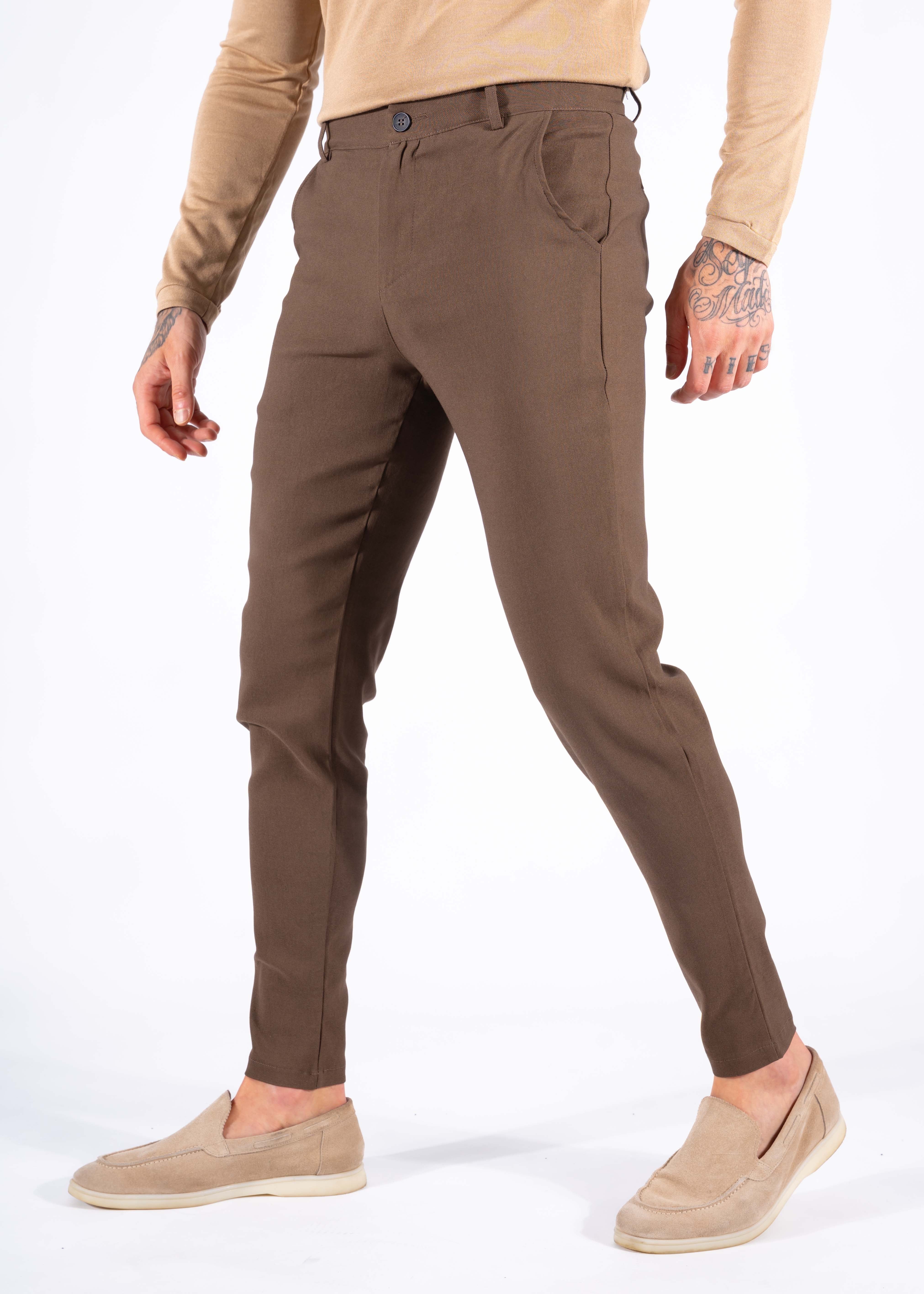 Super stretch pantalon brown