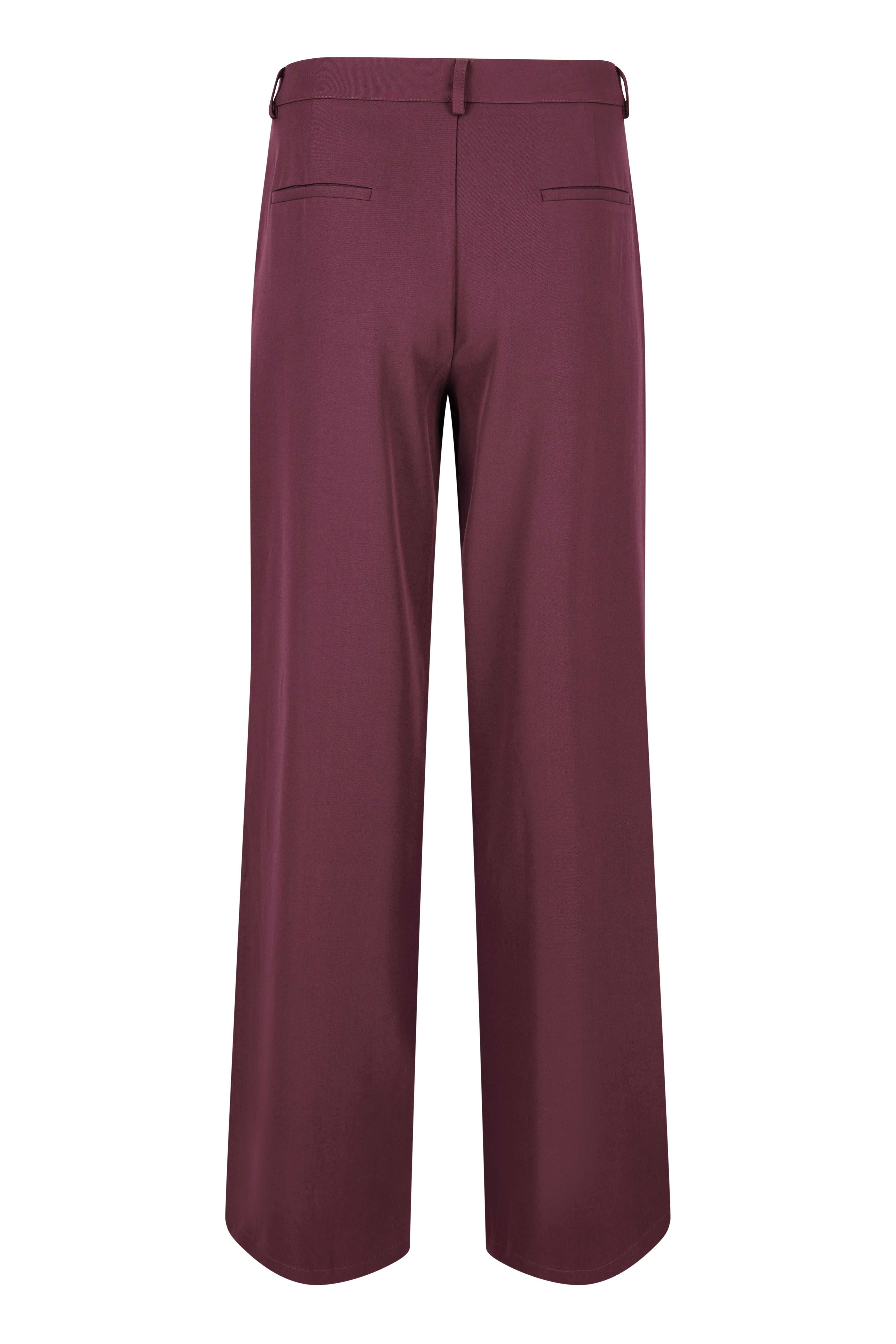 Refined Wide Leg Pleated Pantalon - Aubergine
