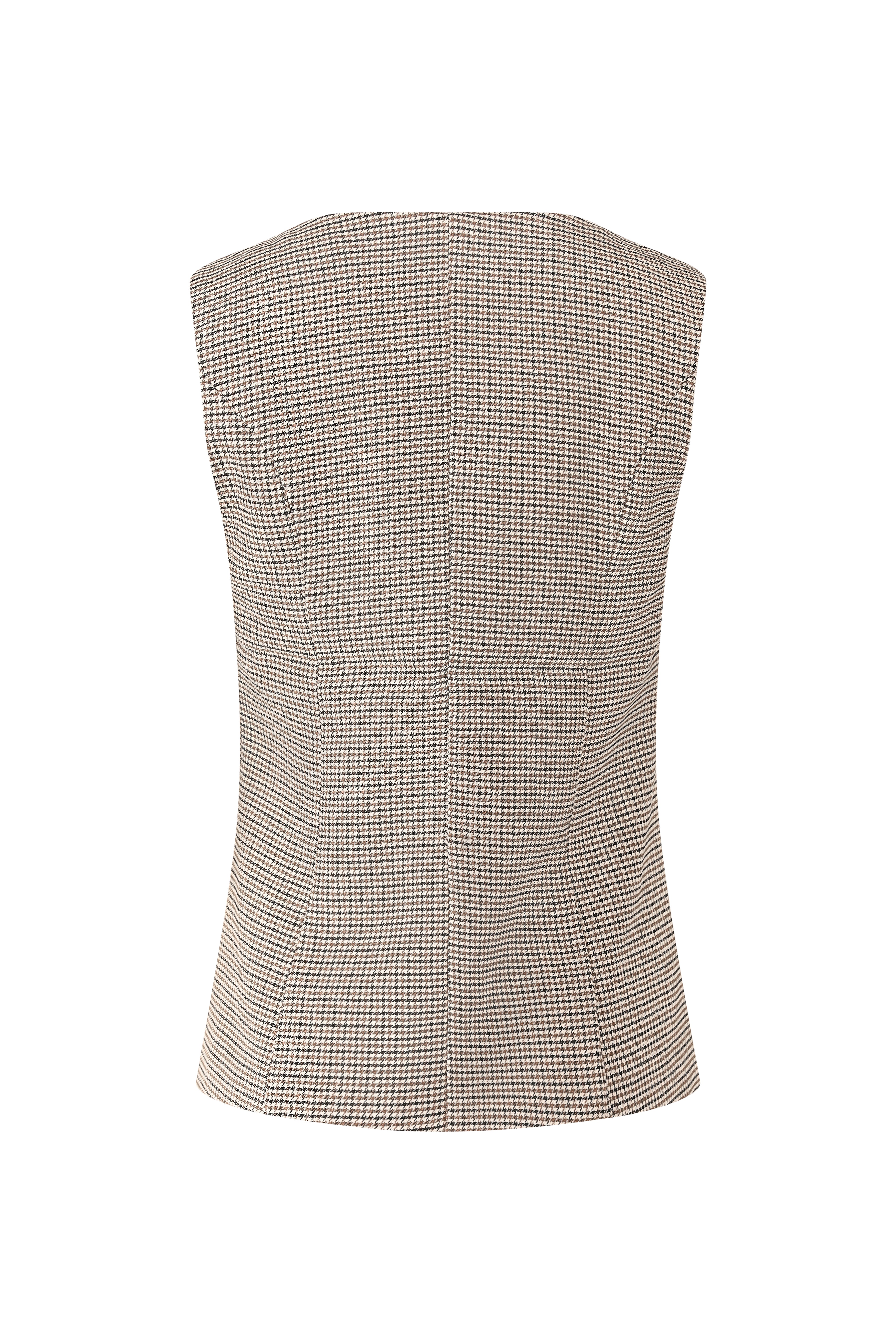 Weste mit Micro-Karo – Braun