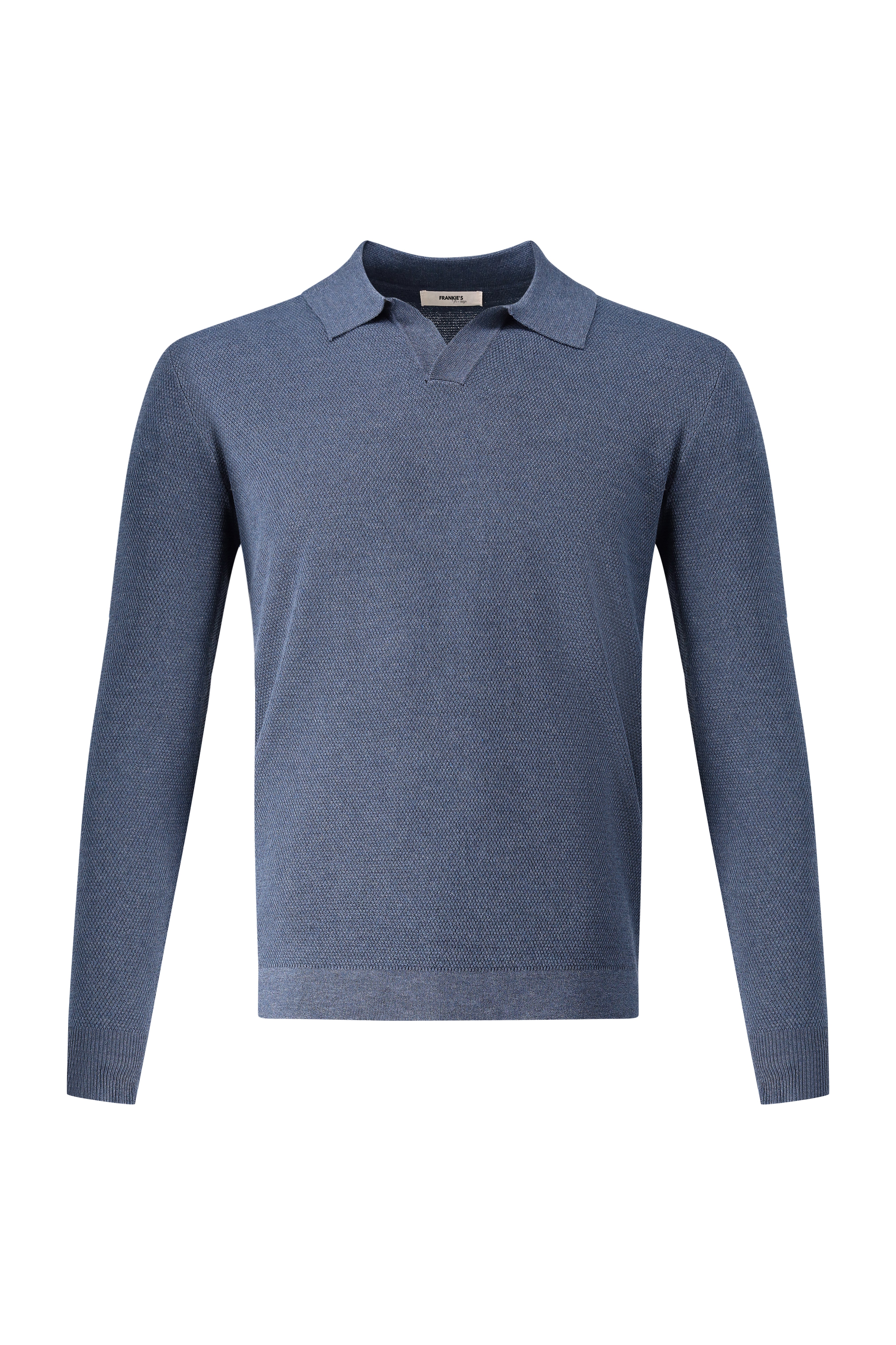Textured Polo Knit - Navy