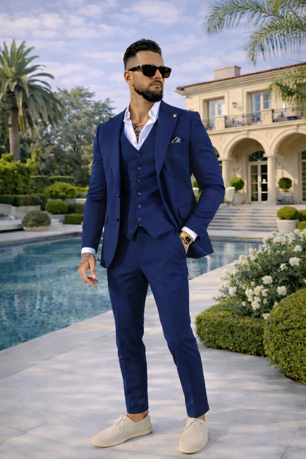 Suit Three Piece Havana Royal Blue - Frankie's