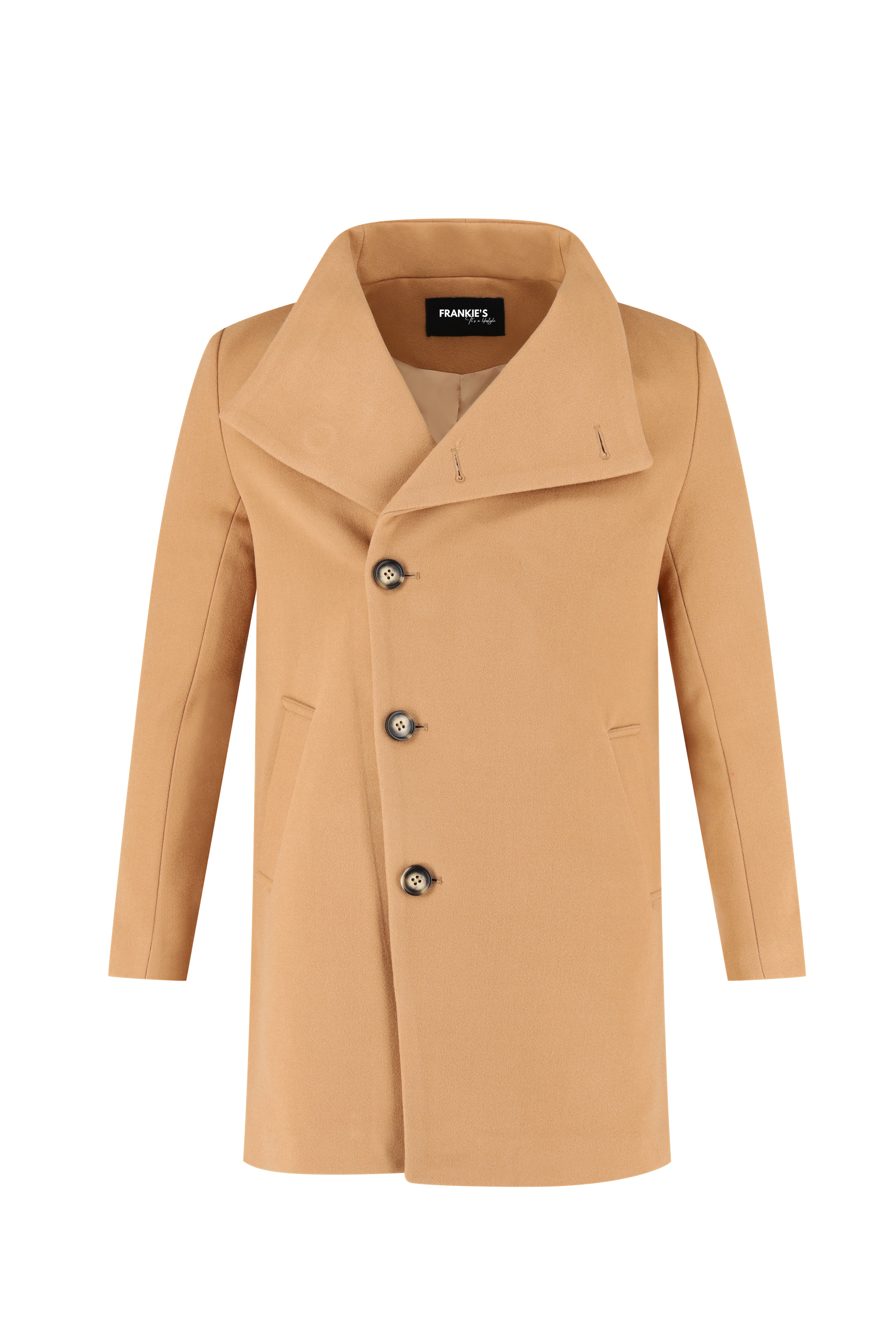 Asymmetrical Coat - Camel - Frankie's