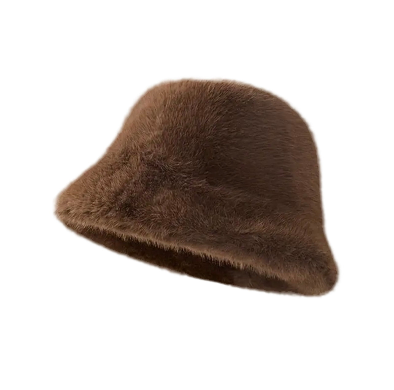 Bucket hat faux fur brown