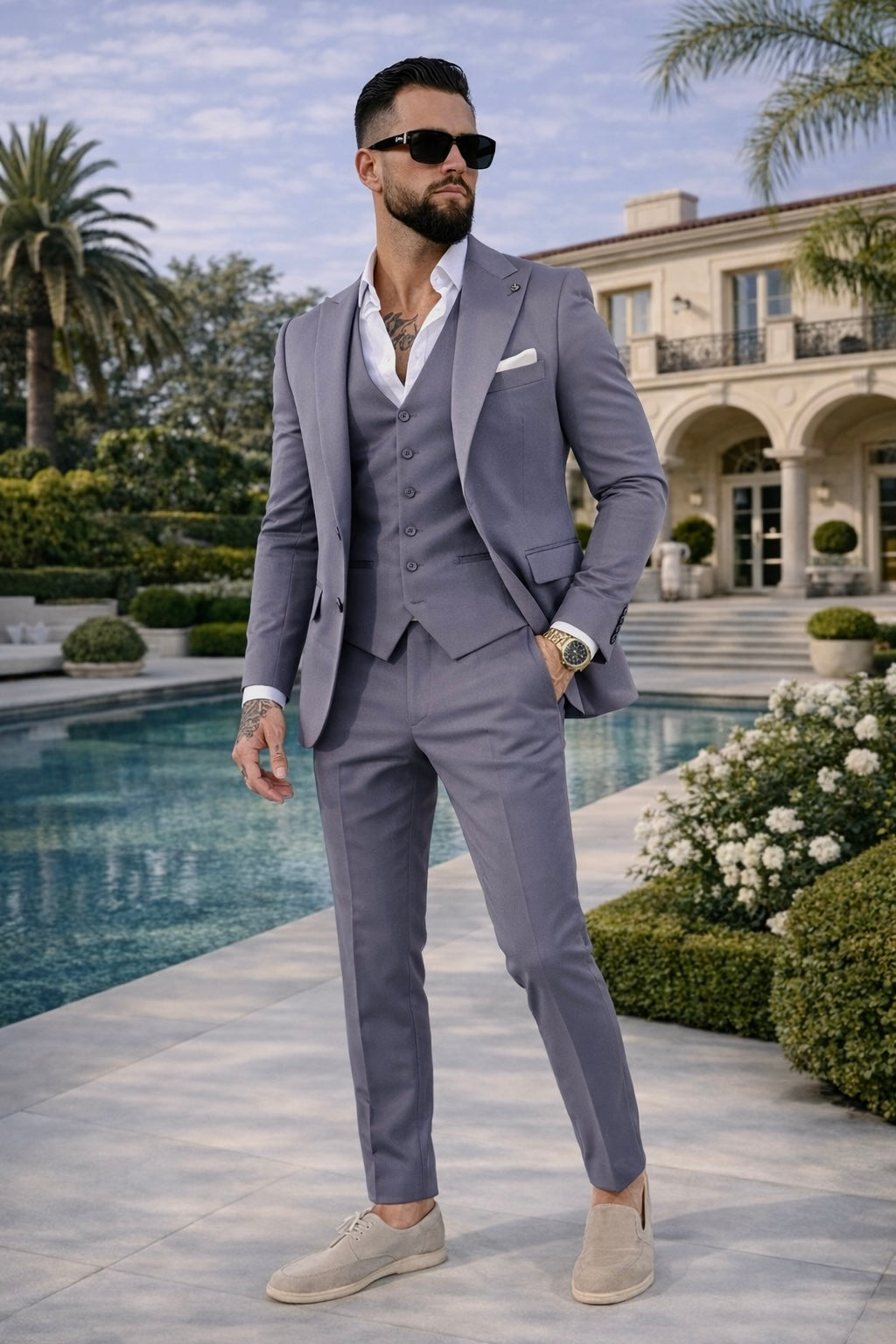 Suit three piece Havana dark grey - Frankie's
