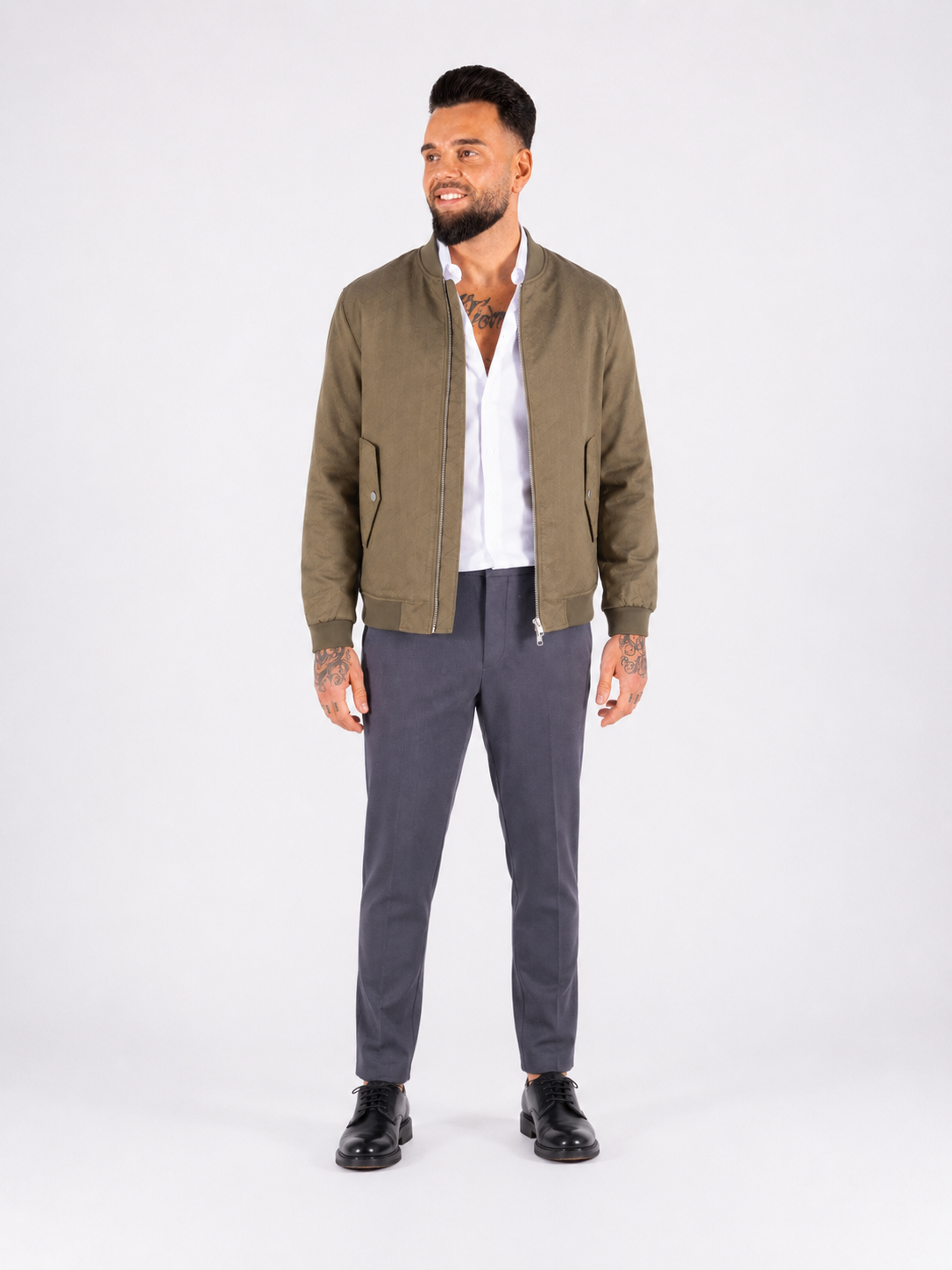 Smart Bomber Jacket - Brown