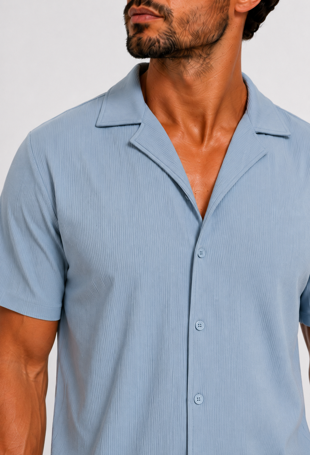 Summer set rib pantalon & shirt light blue - Frankie's