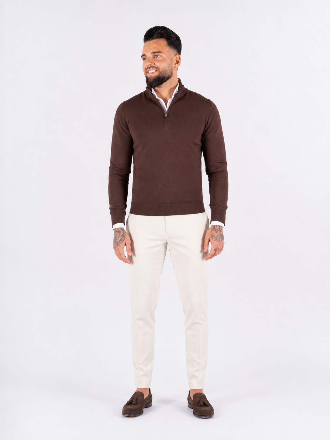 Sweater zipper brown - Frankie's