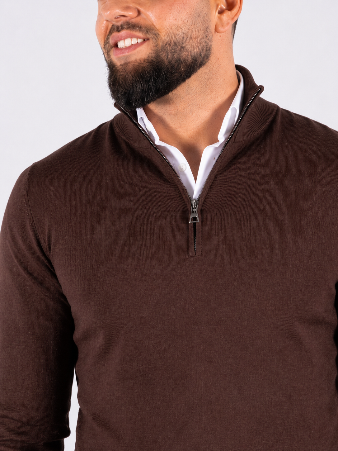 Sweater zipper brown
