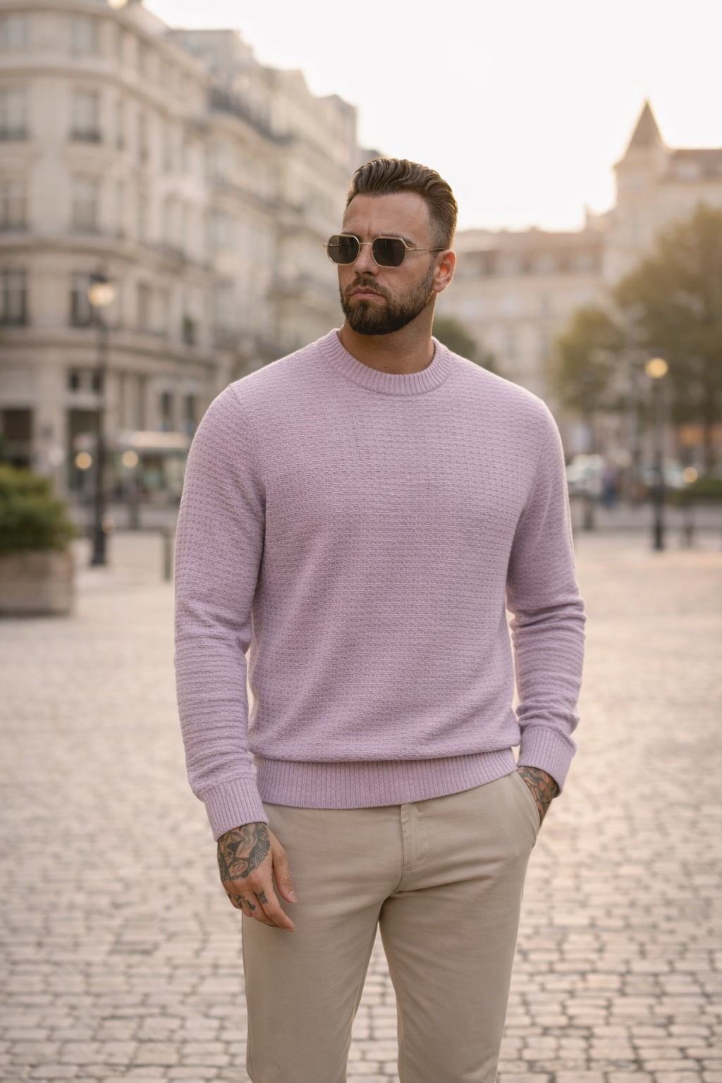 Textured Crewneck Knit - Lilac - Frankie's