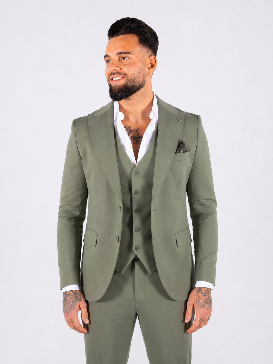 Suit Three Piece Valencia Olive green