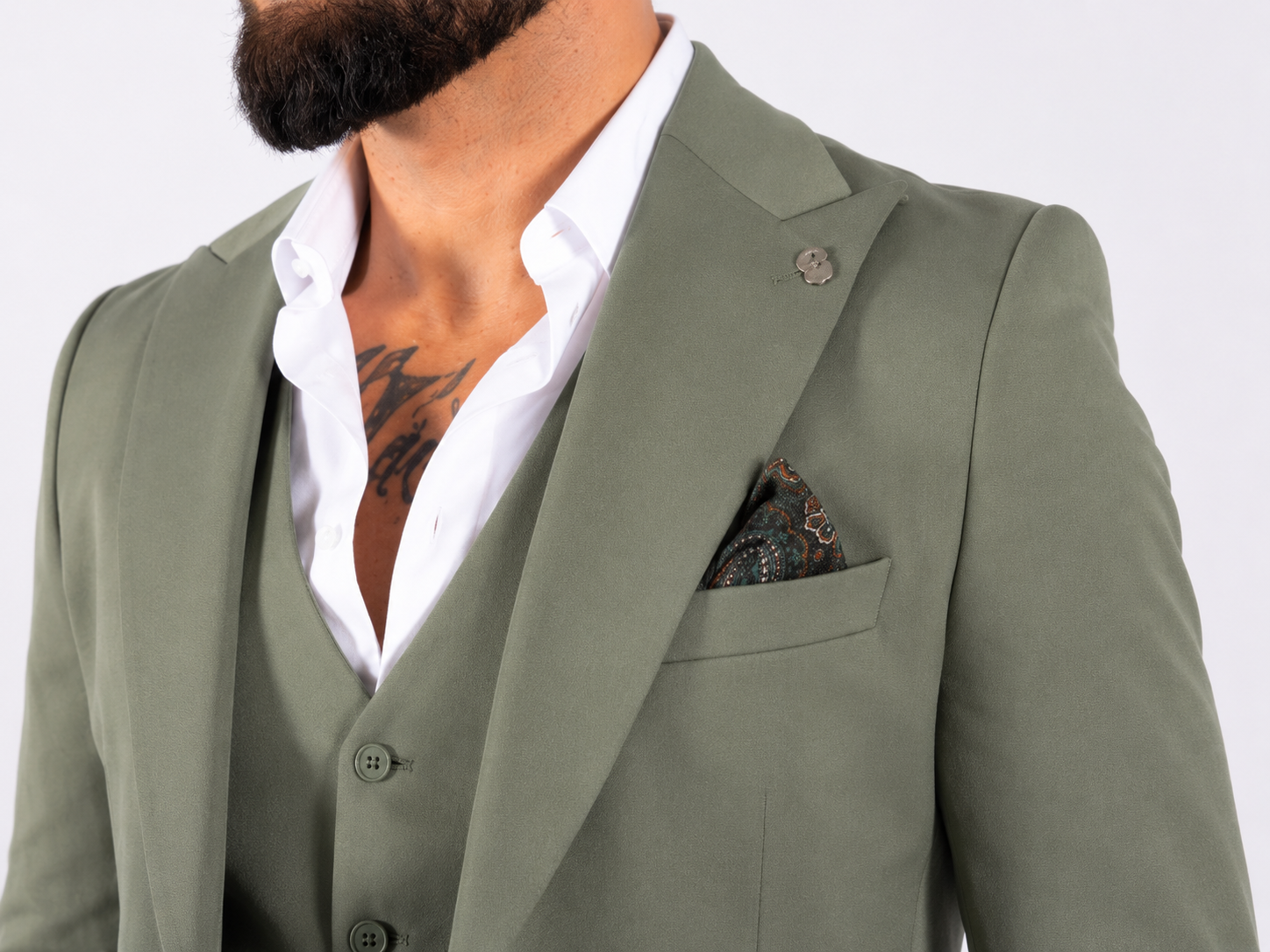 Suit Three Piece Valencia Olive green