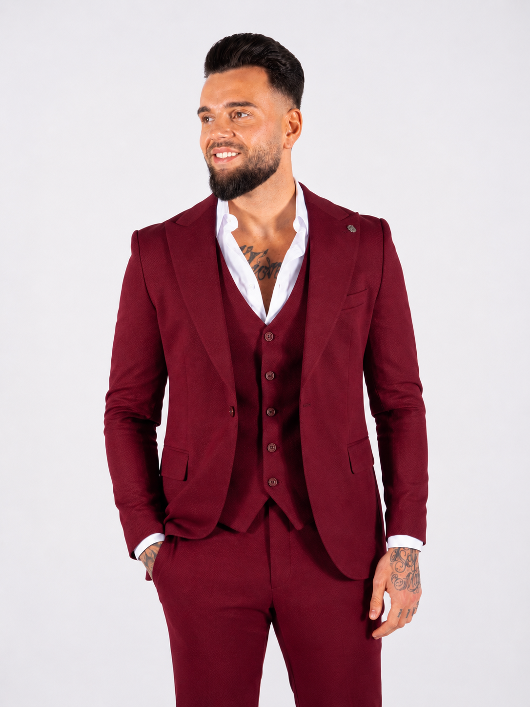 Suit Three Piece Havana Bordeaux Rood - Frankie's