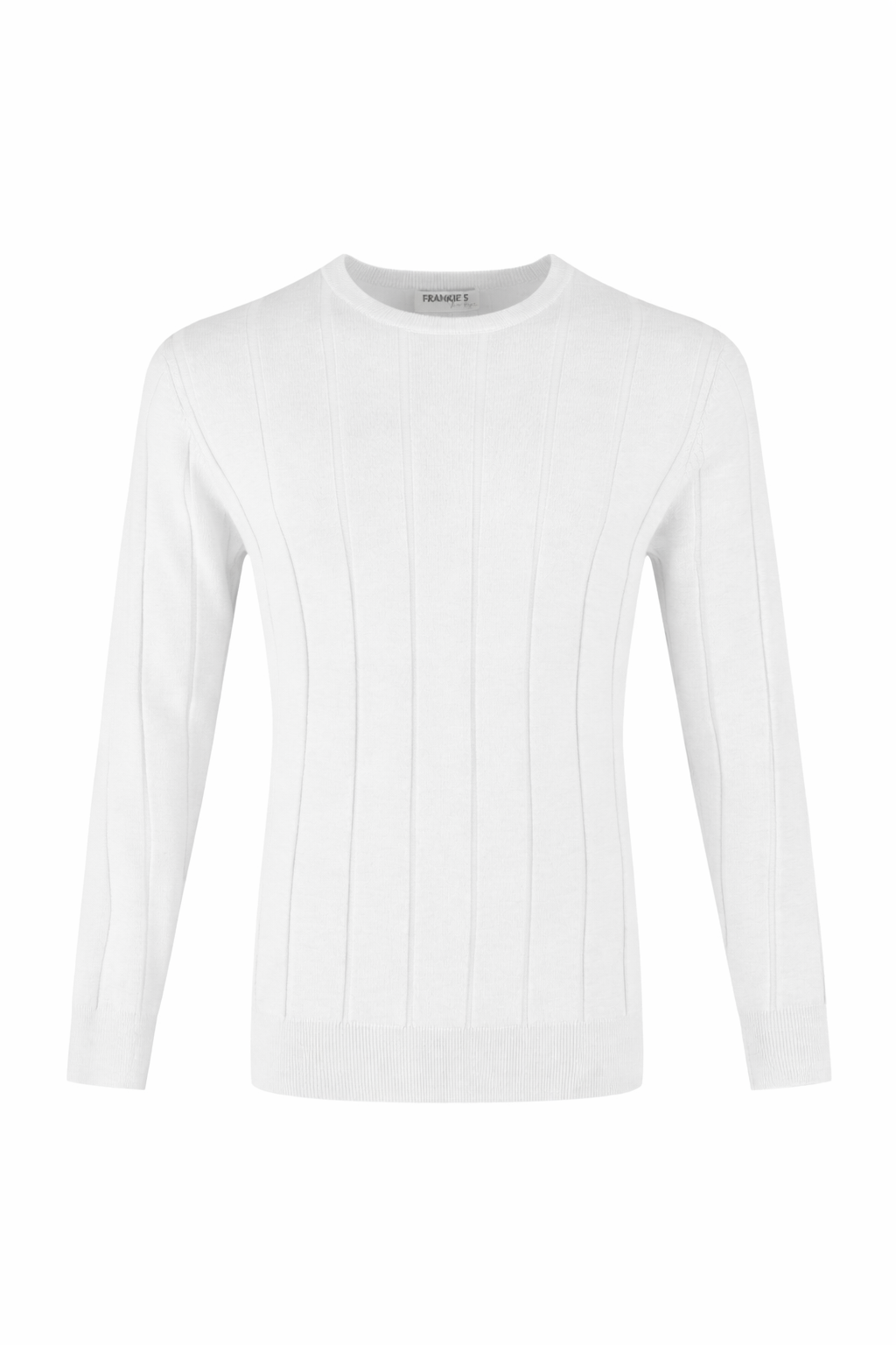 Crewneck Knitwear Wide Rib - white - Frankie's