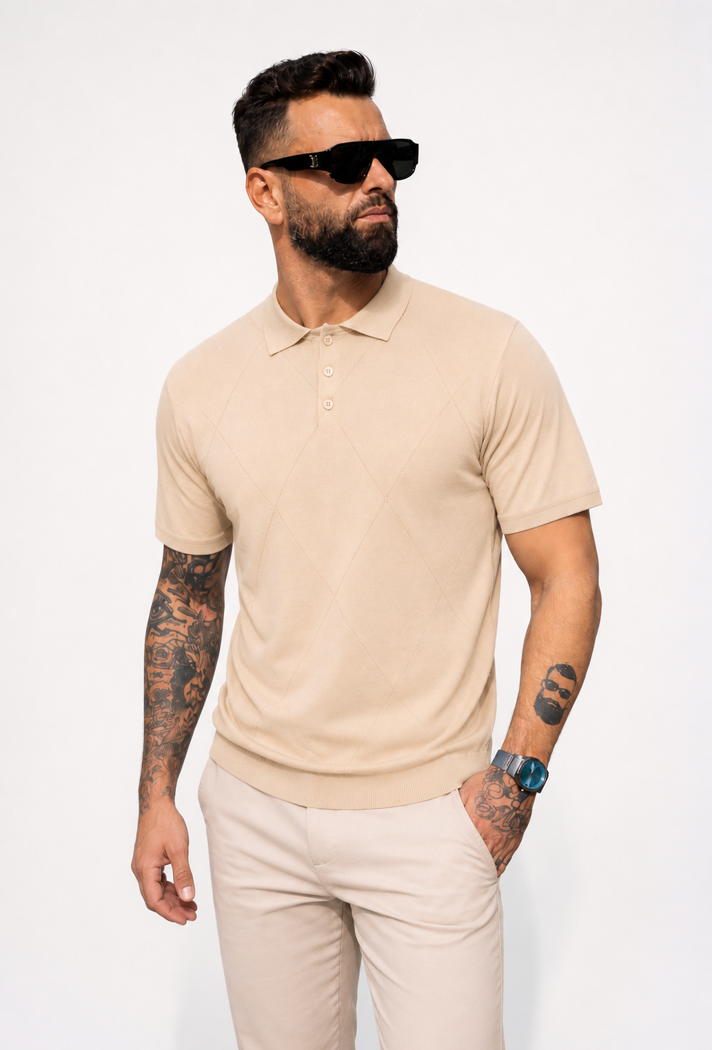 Frankies Signature Polo Beige
