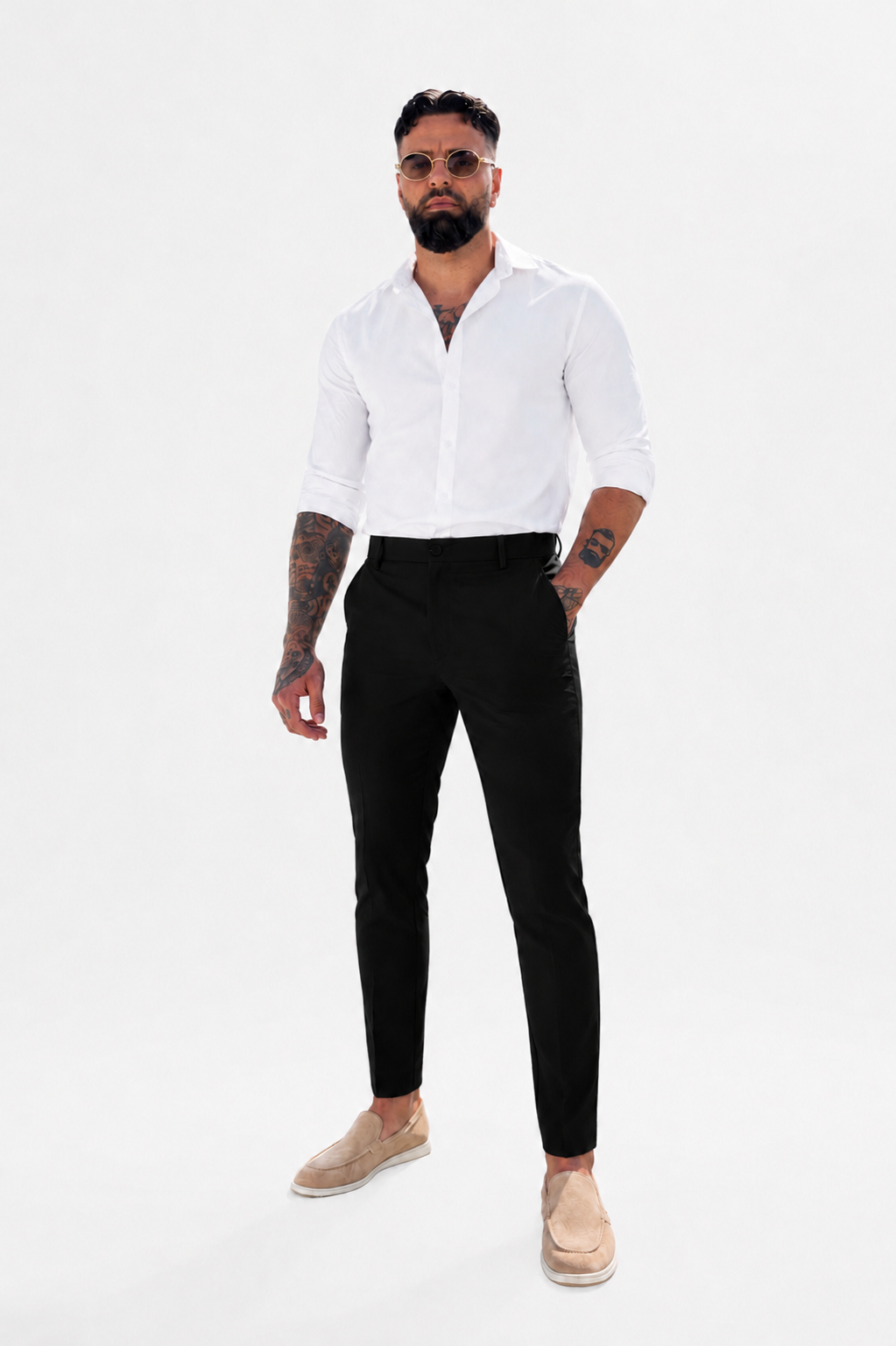 Pantalon chic straight fit black