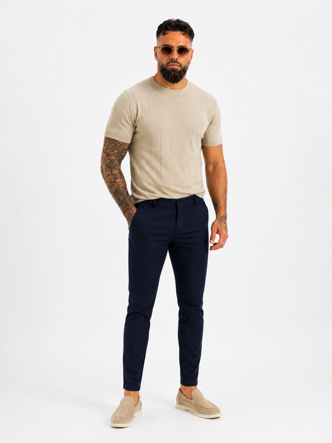 Pantalon super stretch bleu marine