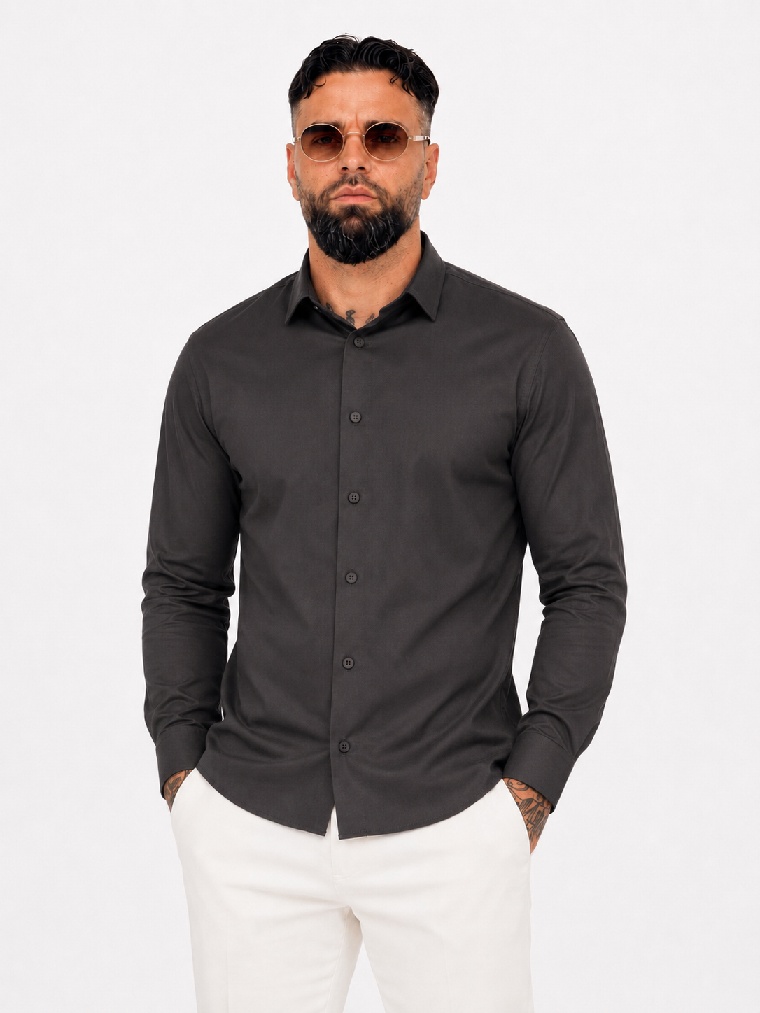Hemd Superstretch grau
