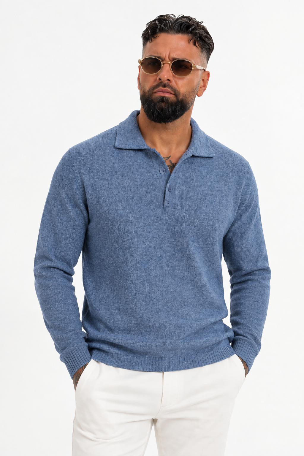 Bellagio Soft Knit Polo Blue - Frankie's