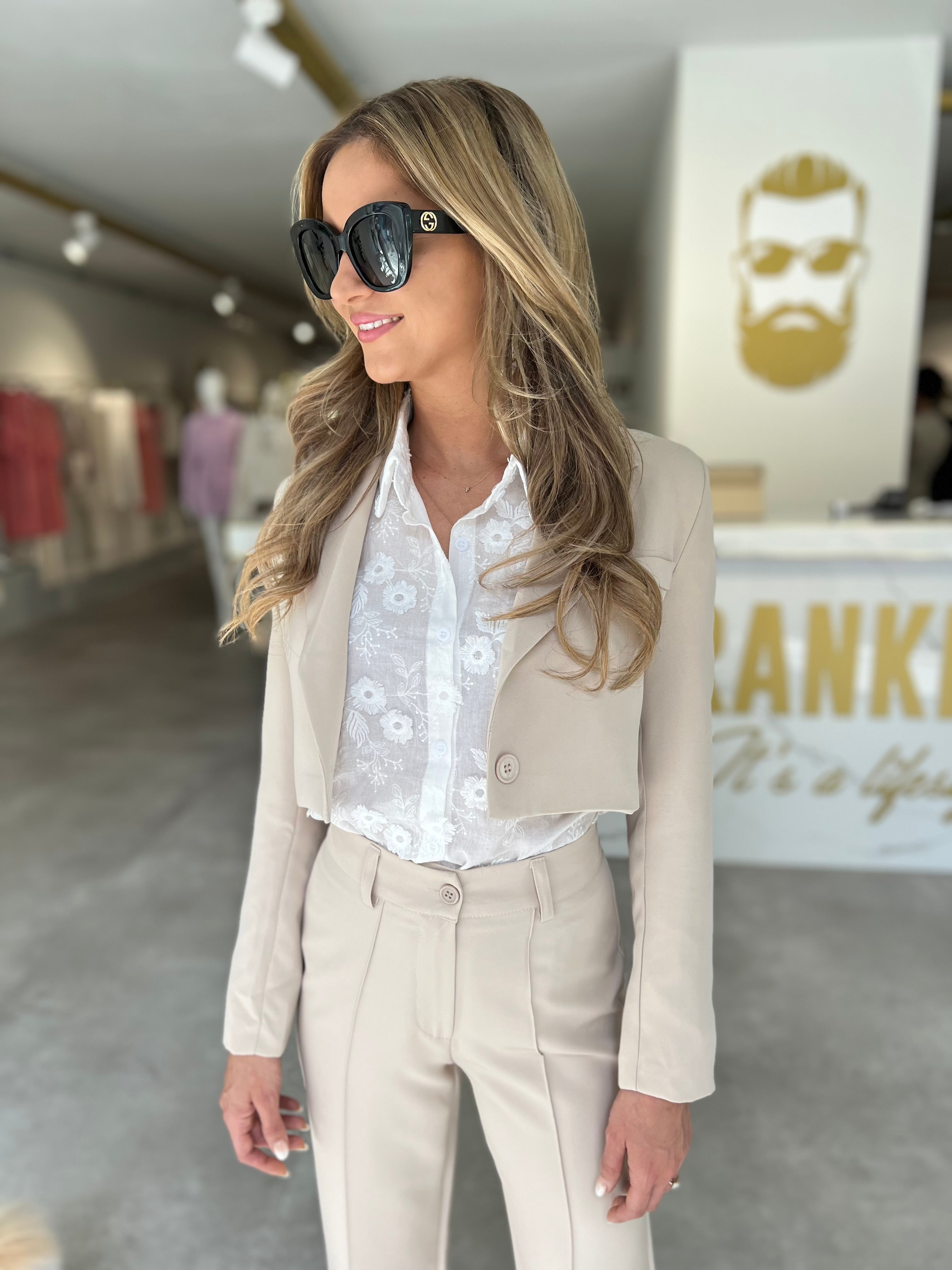 Cropped Blazer Tiffany beige