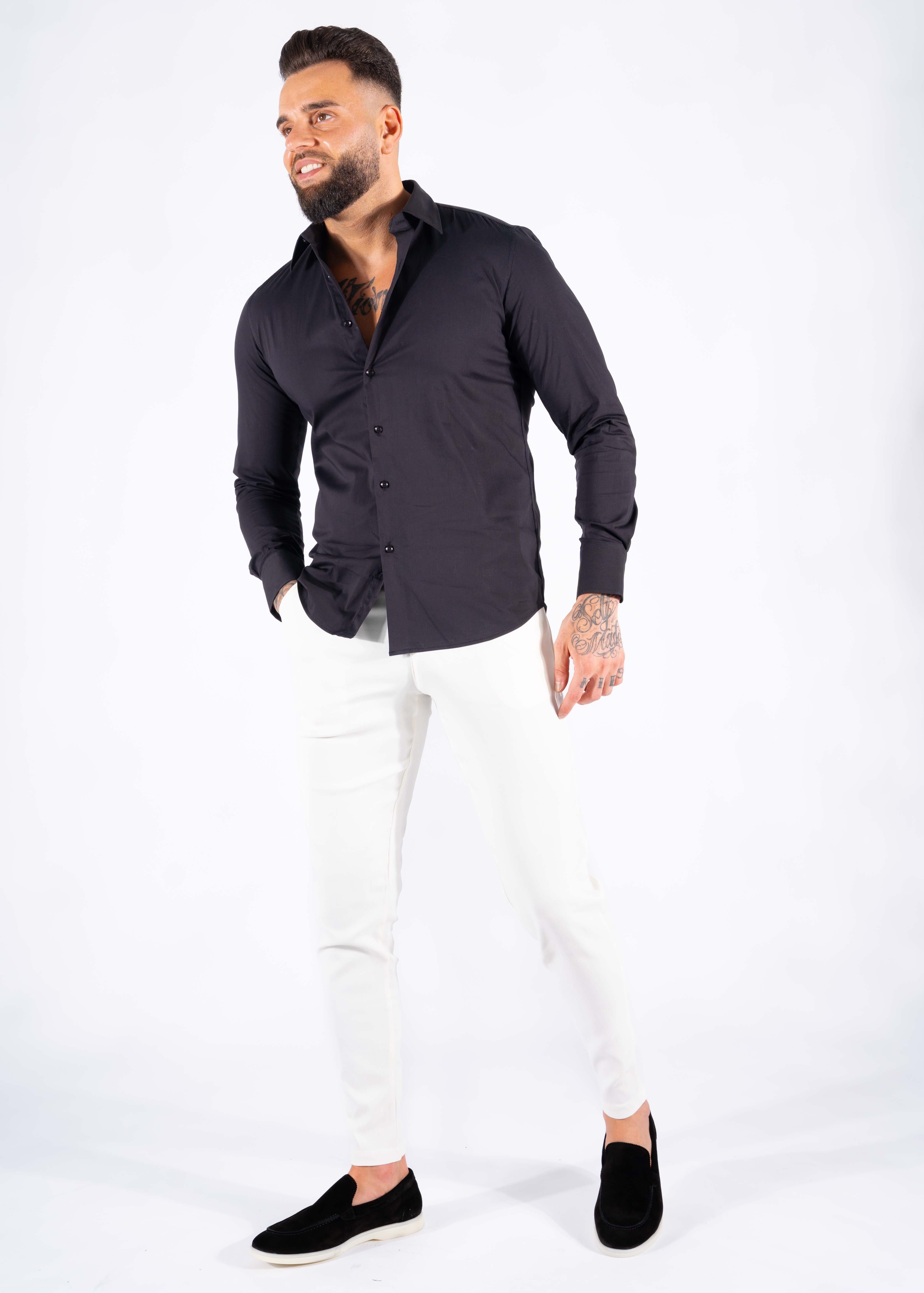 Overhemd super slim fit zwart