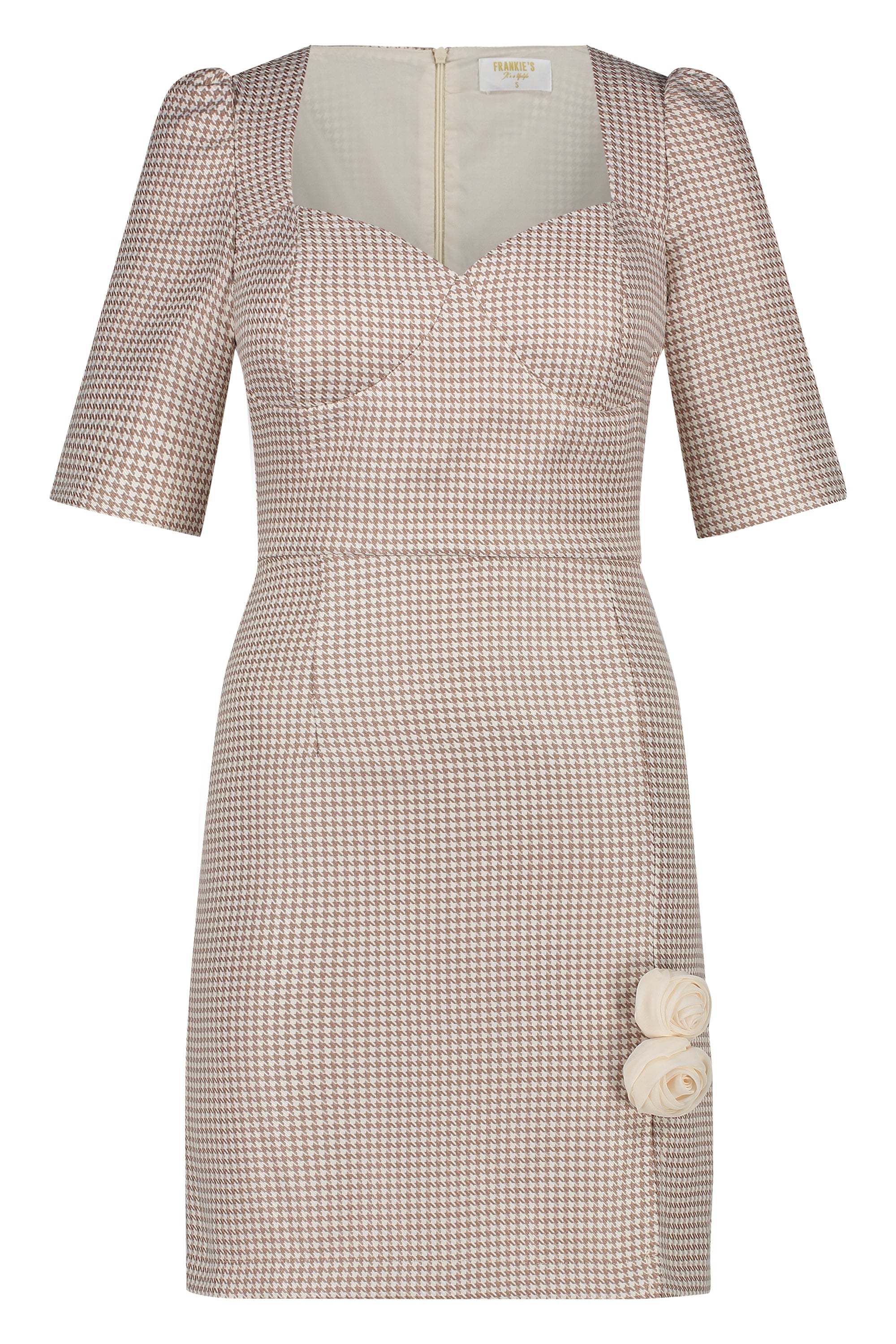 Kleid Rosen beige weiß