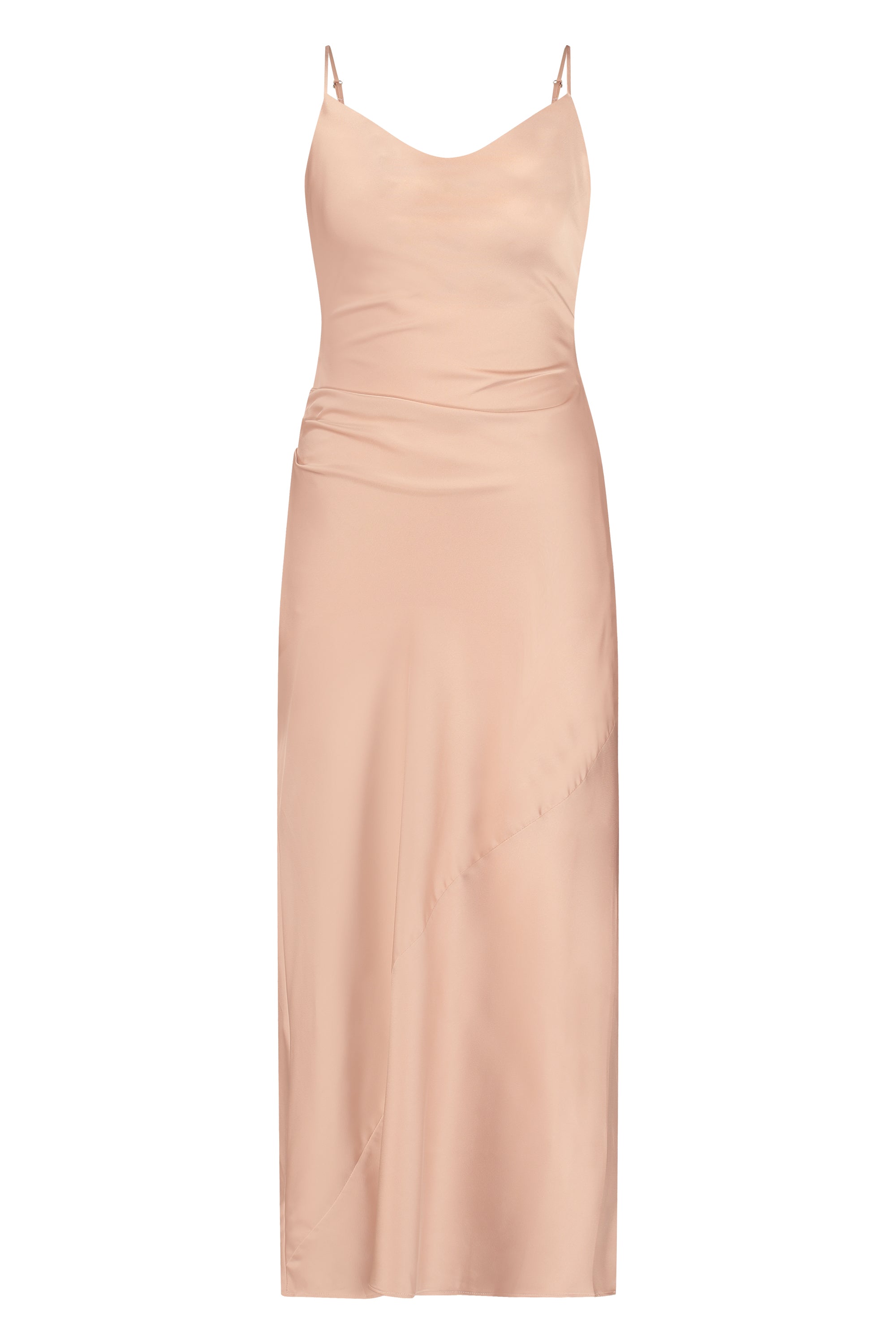 Satin maxi dress pink