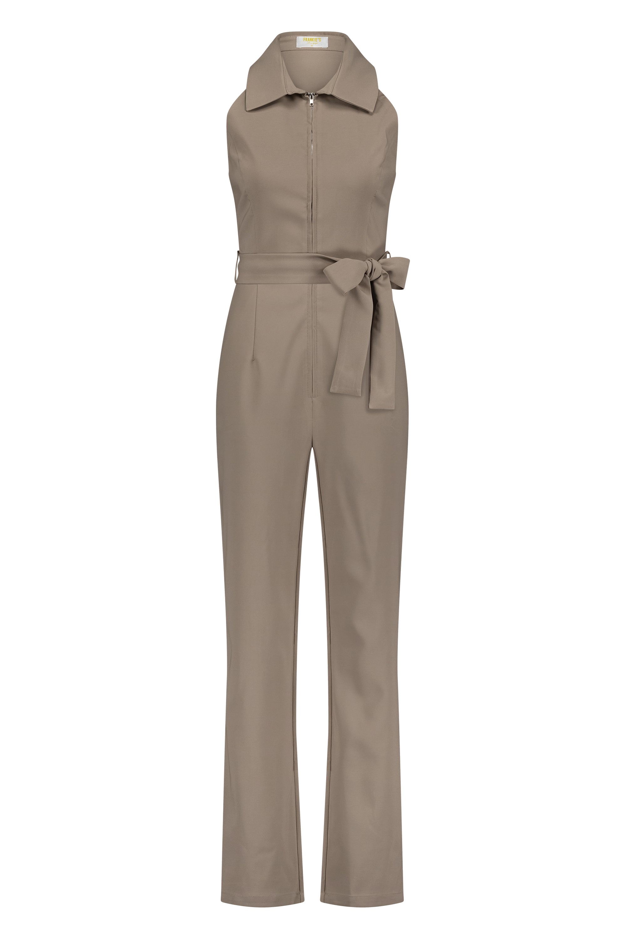 Jumpsuit zipper beige