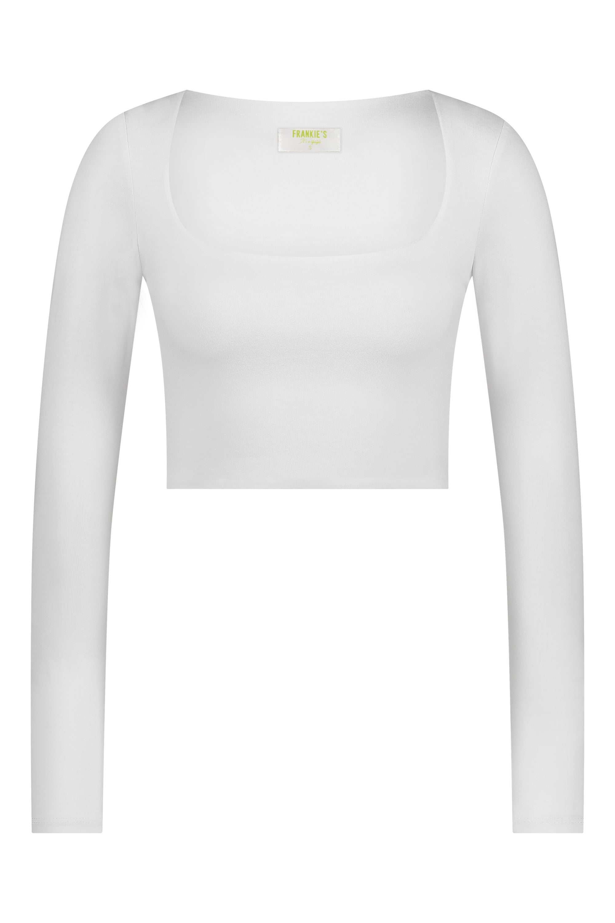 Basic crop top long sleeve white