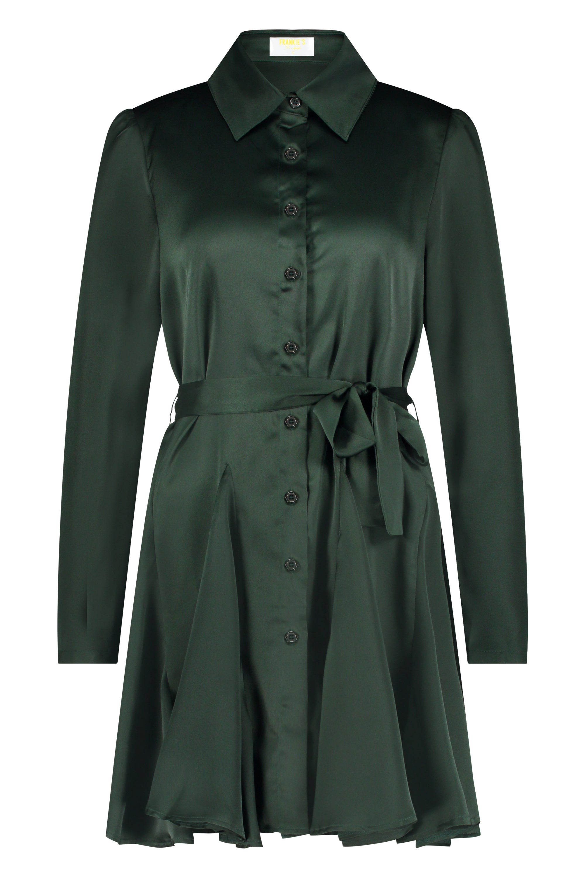 Satin dress dark green