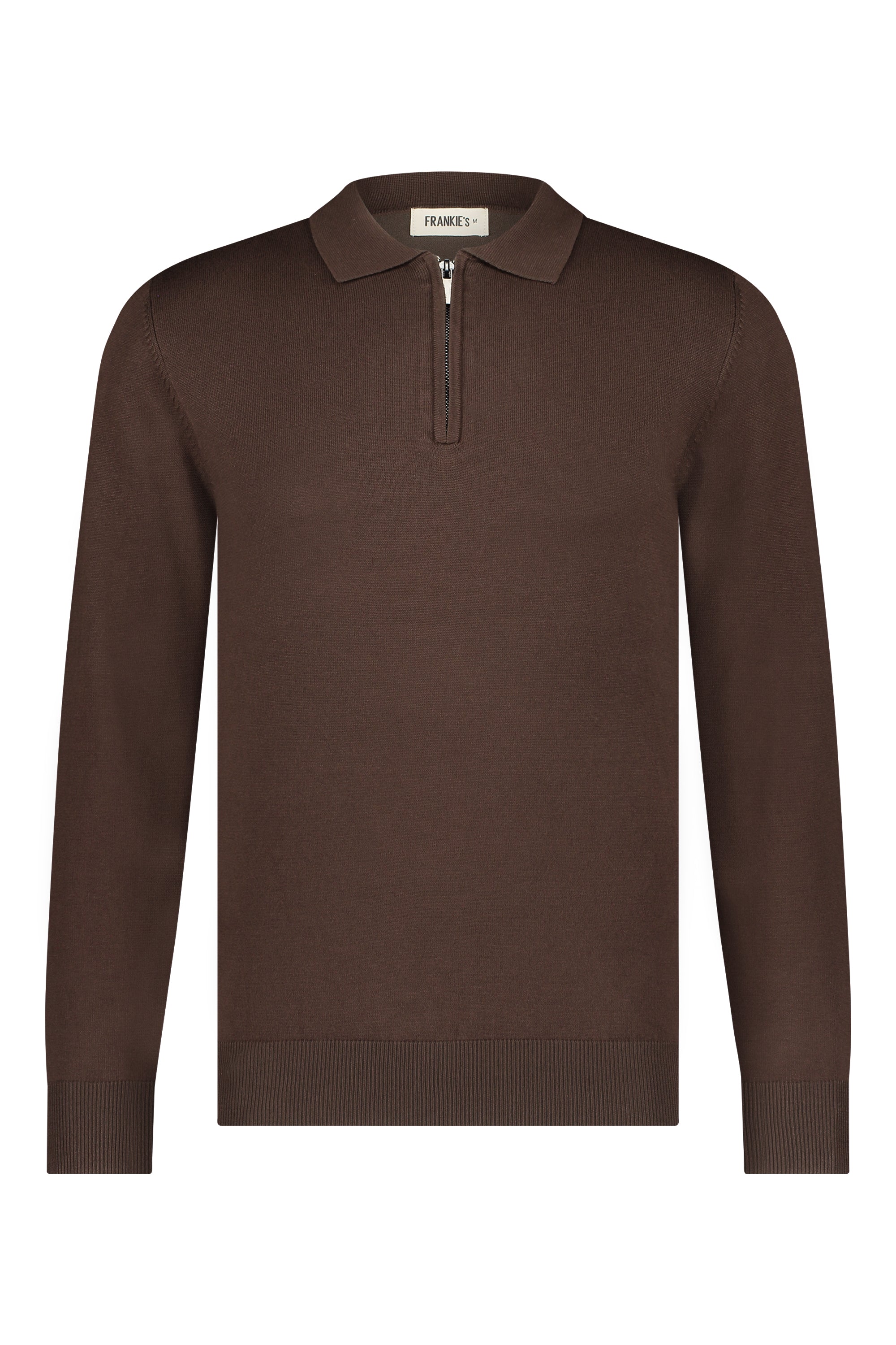 polo Zipper knitwear hazelnut brown