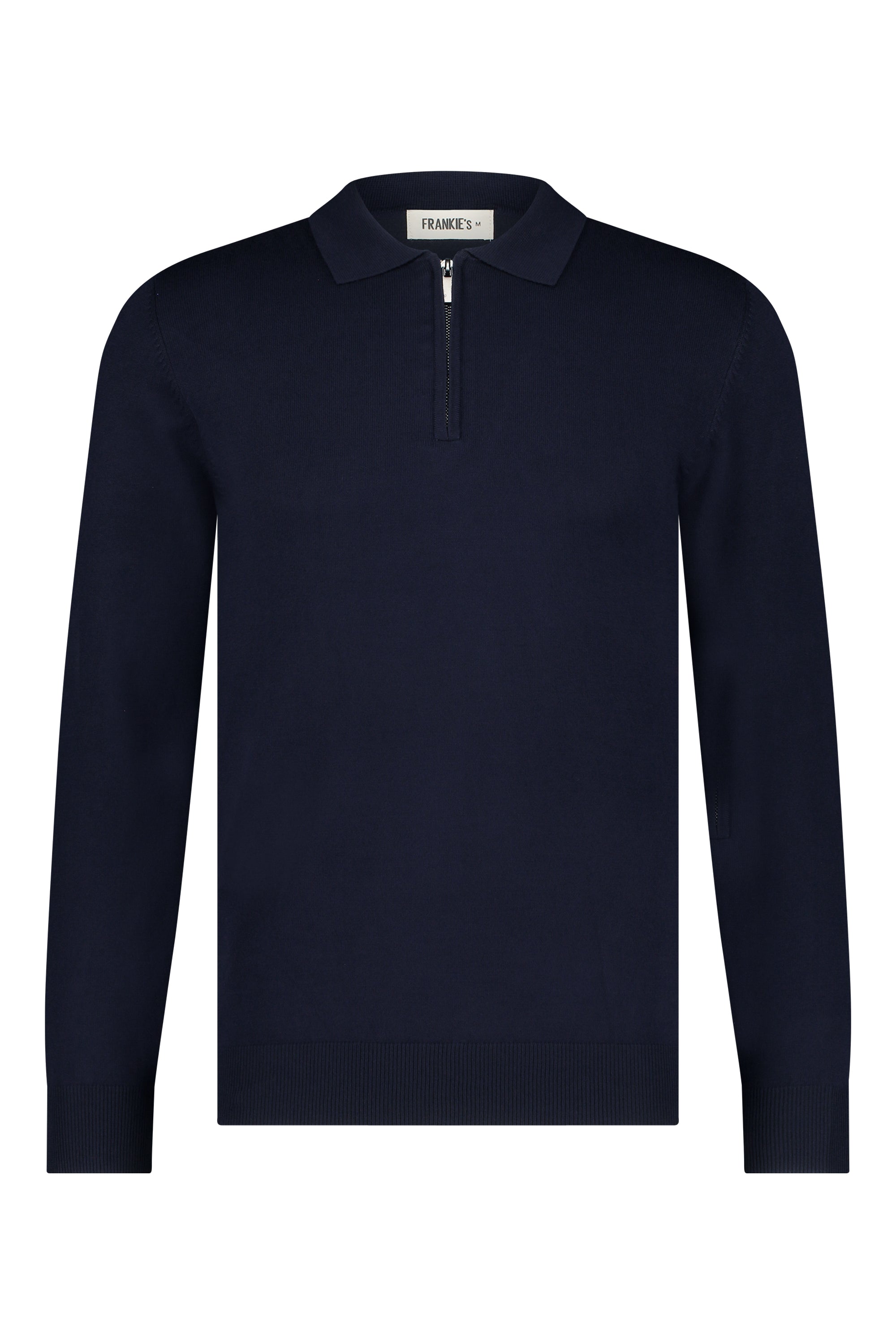 Polo knitwear long sleeve zipper navy blue