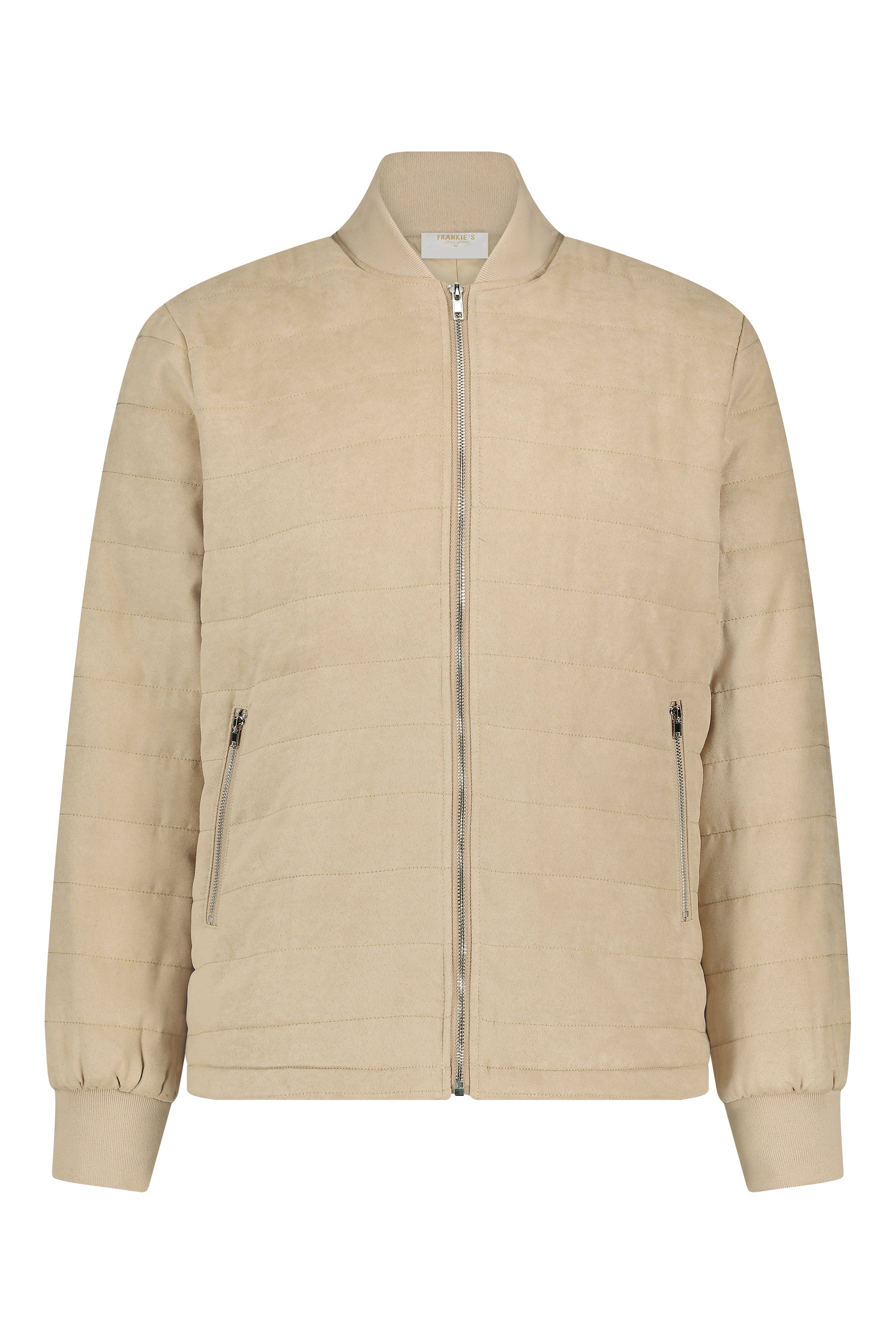 Bomber jacket suede beige